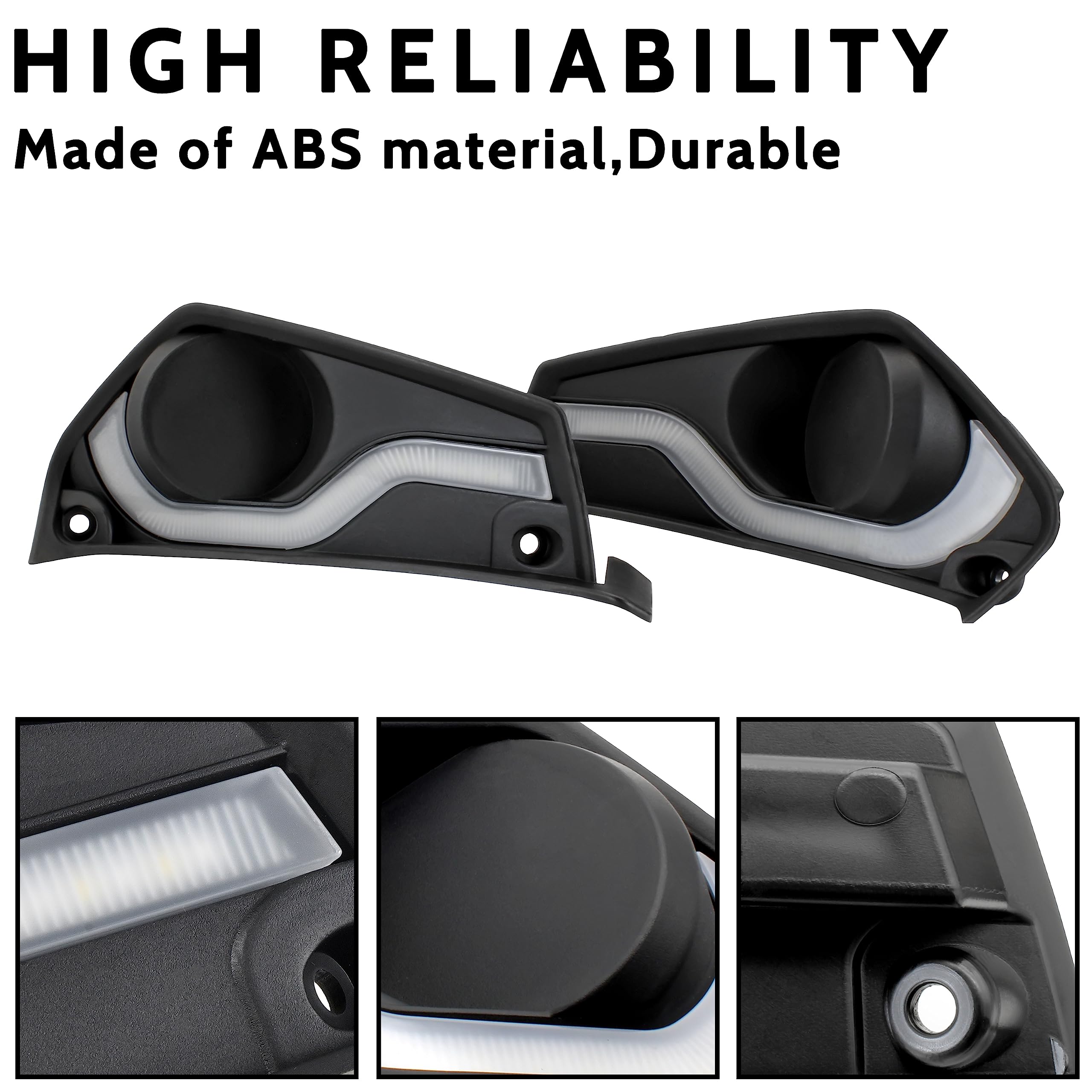 SAUTVS Fog Lamps Cover with Daytime Running Lights for Can Am Spyder F3 15-20, Fog Lights Cover with LED DRL Turn Signal Lights