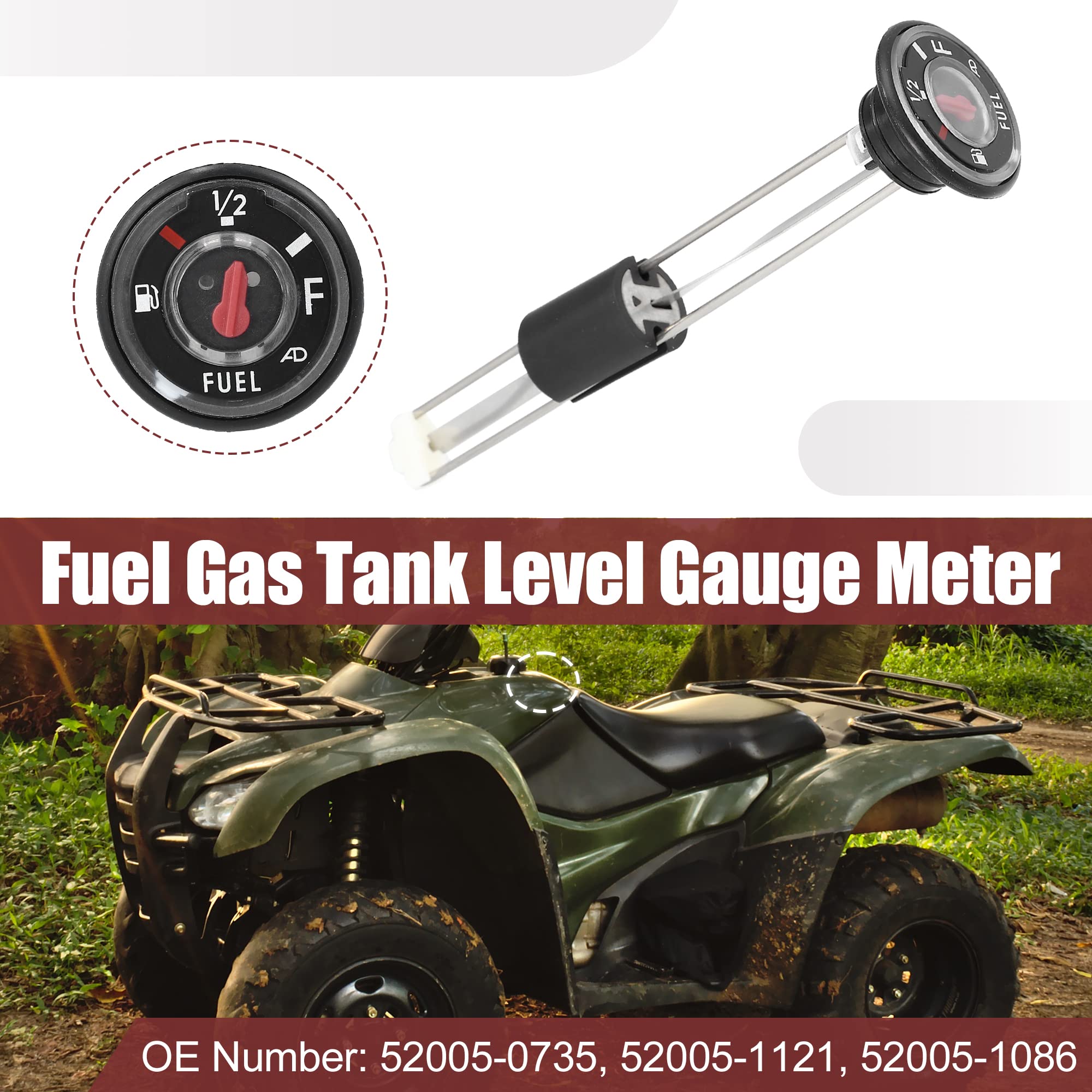 Motoforti Atv Fuel Gas Tank Level Gauge Meter With Cap For Kawasaki Bayou 220 250 300 400 Klf For Kawasaki Prairie 300 400 Kvf Replace 52005-0735 52005-1121 Gas Tank Gauge Fuel Float Gauge