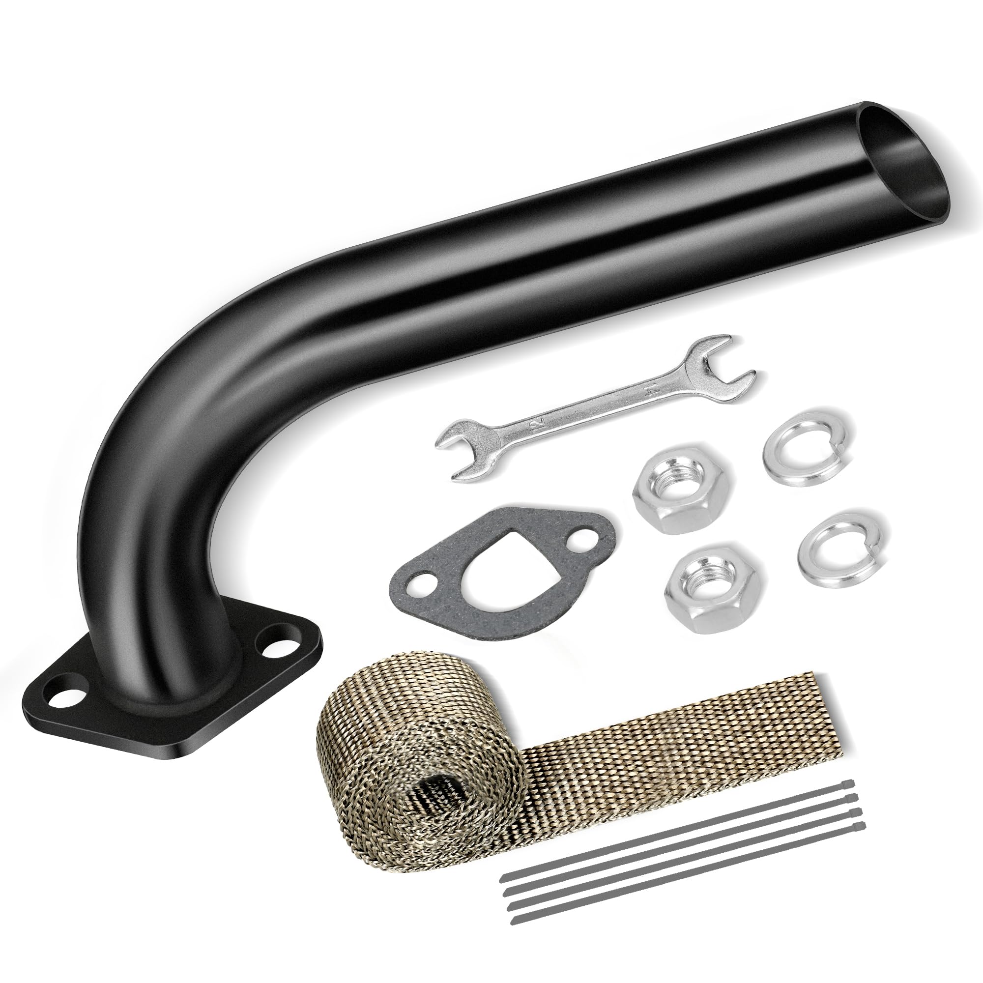 FVRITO Mini Bike Exhaust Pipe Kit for Predator 212cc 224cc 196cc Coleman CT200U BT200X CT200U-EX 6.5hp GX160 GX200 Small Engine 