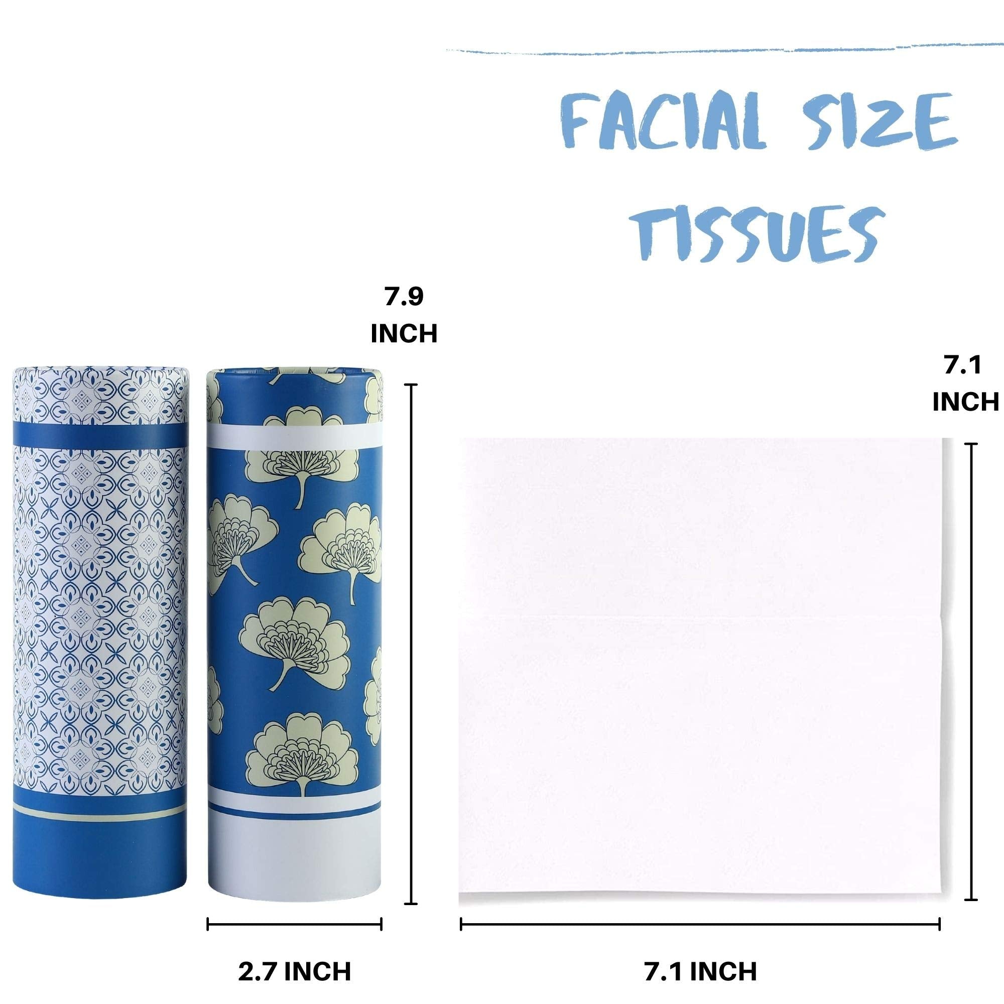 Car Tissues Holder With Facial Tissues - 4 Pk - Travel Tissue Tubes For Car Box Container Perfect Fit For Car Cup Holder Car Tis