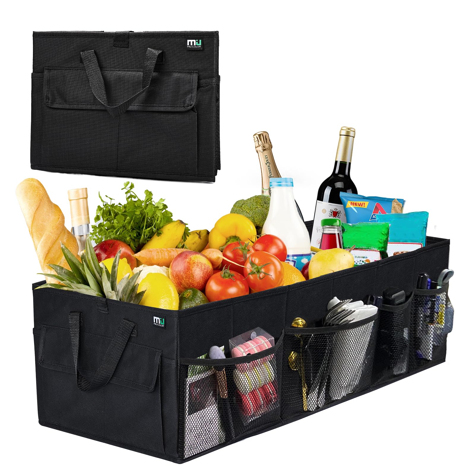 Miu Color Trunk Organizer For Suv (Black 12 Pockets, Large)