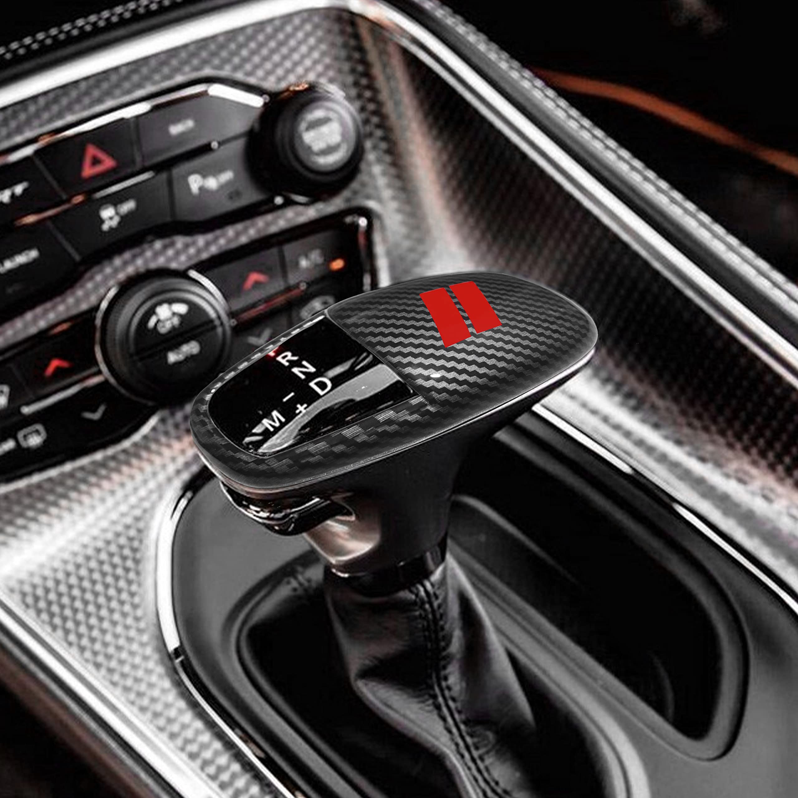 SENSHINE Gear Shift Knob Head Cover Trim for Dodge Charger Challenger Accessories 2015-2023 2024 Durango 2016-2024 Interior Shel