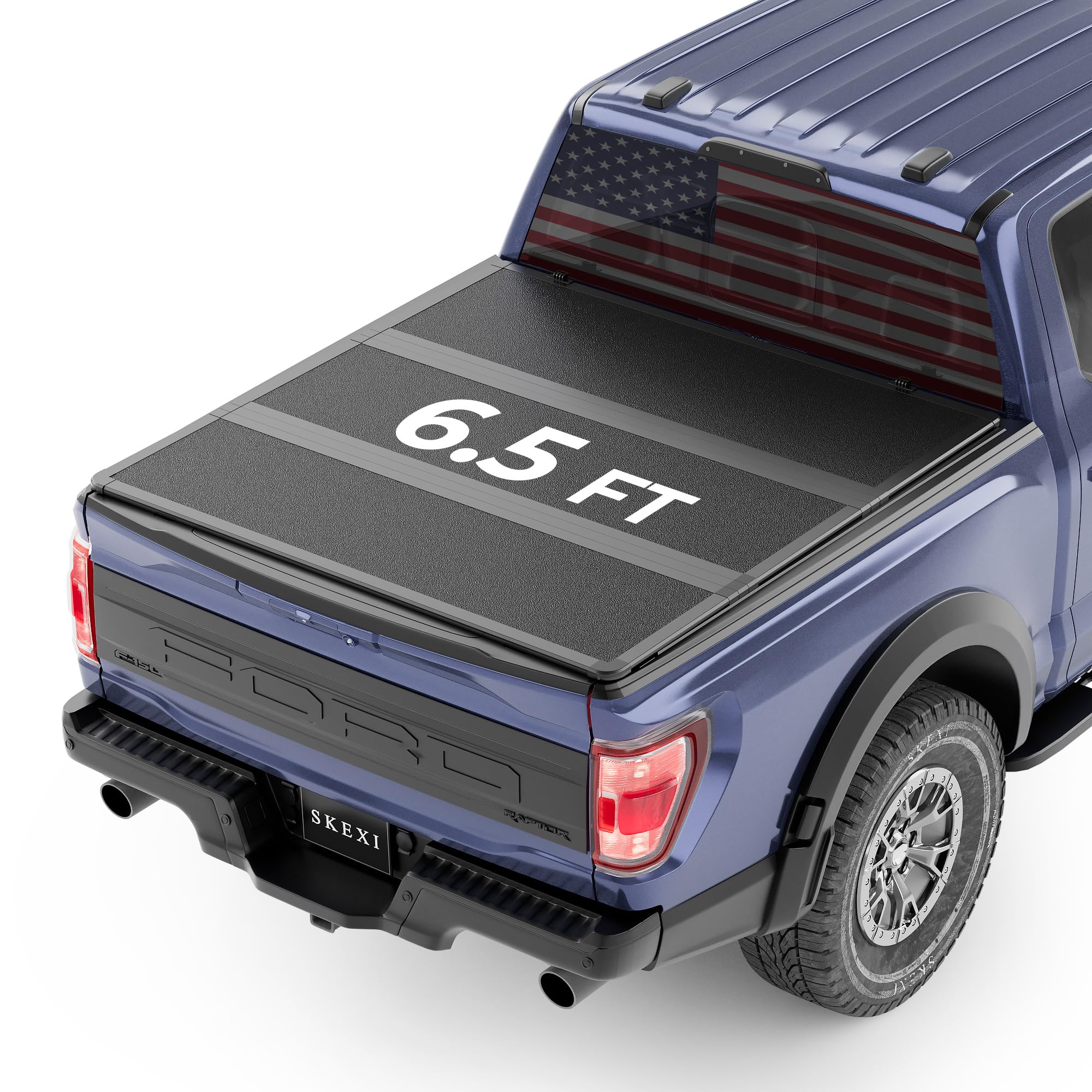 SKEXI FPR Hard Tri Fold Truck Bed Cover Fits for 04-14 F-150 & 06-14 Mark LT 6.5FT Bed (78.8) Heavy-Duty Lock Hard Folding Drill