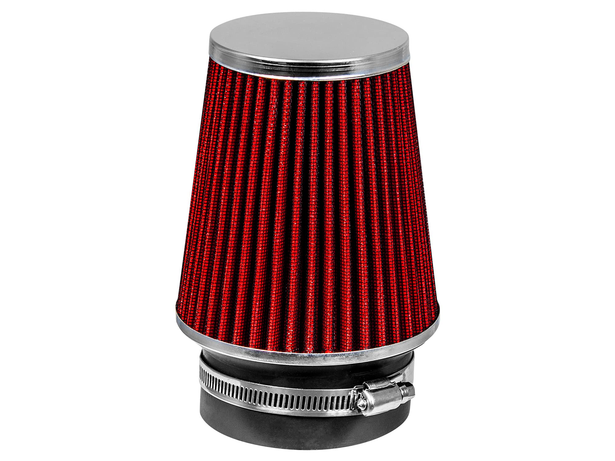 RED 3.5'' 89 mm Inlet Narrow Cold Air Cone Replacement Performance Washable Clamp-On Dry Air Filter