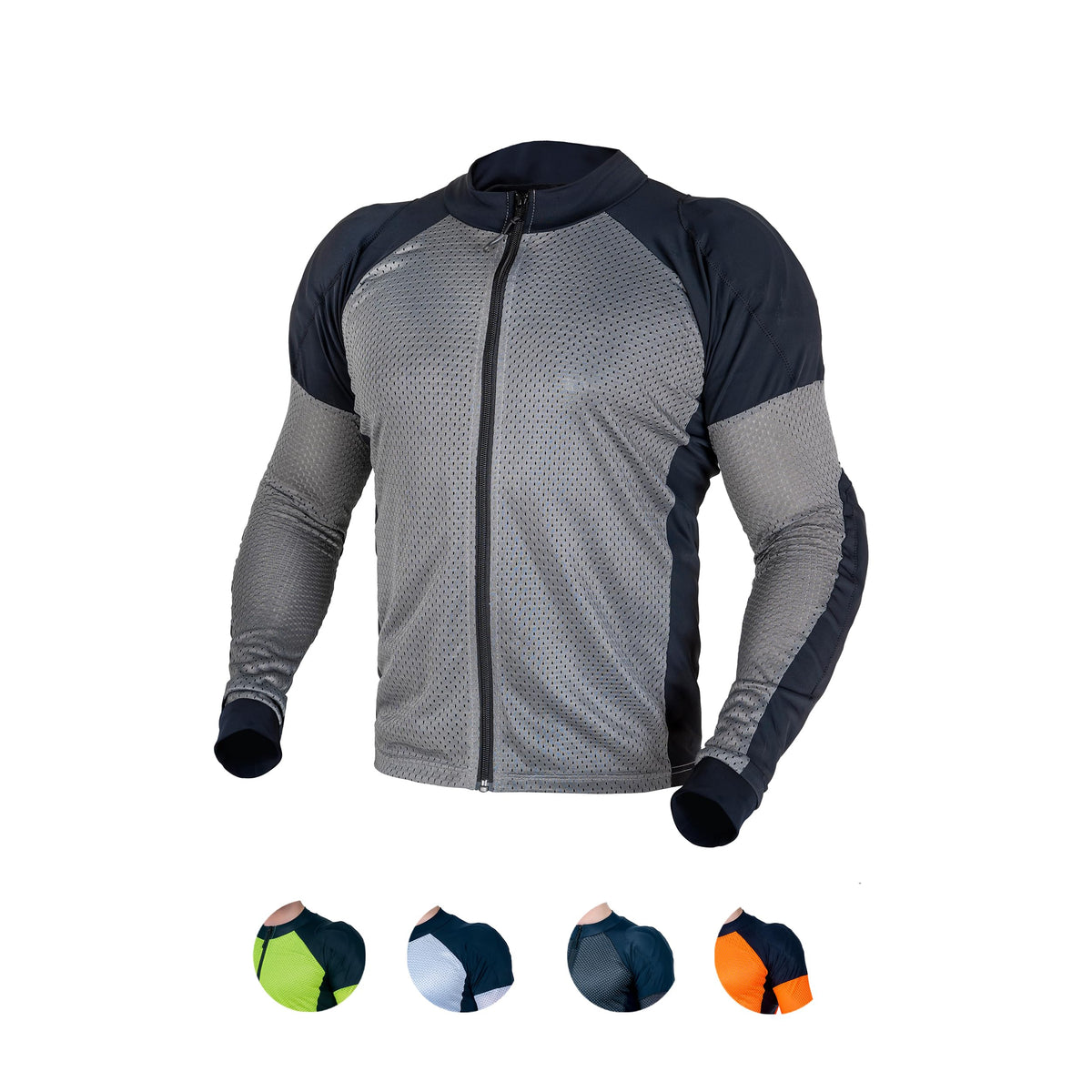 Wicked Stock Men'S Gray Xx-Large Motorcycle Protective Mesh Shirt With Ce Level2 Protection And Removable Armor