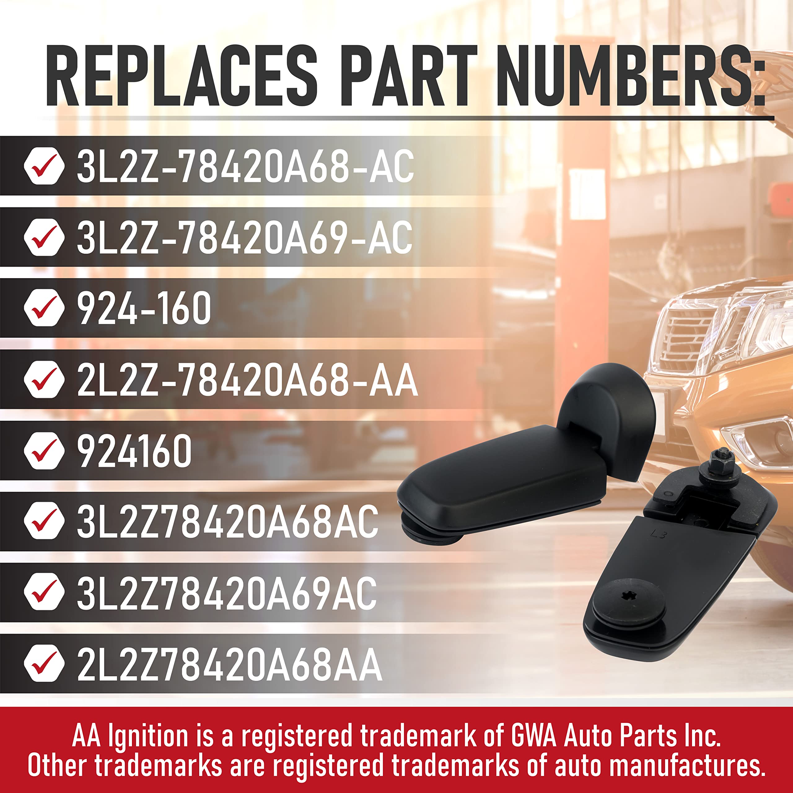Rear Window Hinge Set (Left and Right) - Compatible with Ford Explorer and Mercury Mountaineer 2002-2005 - Replaces 3L2Z-78420A6
