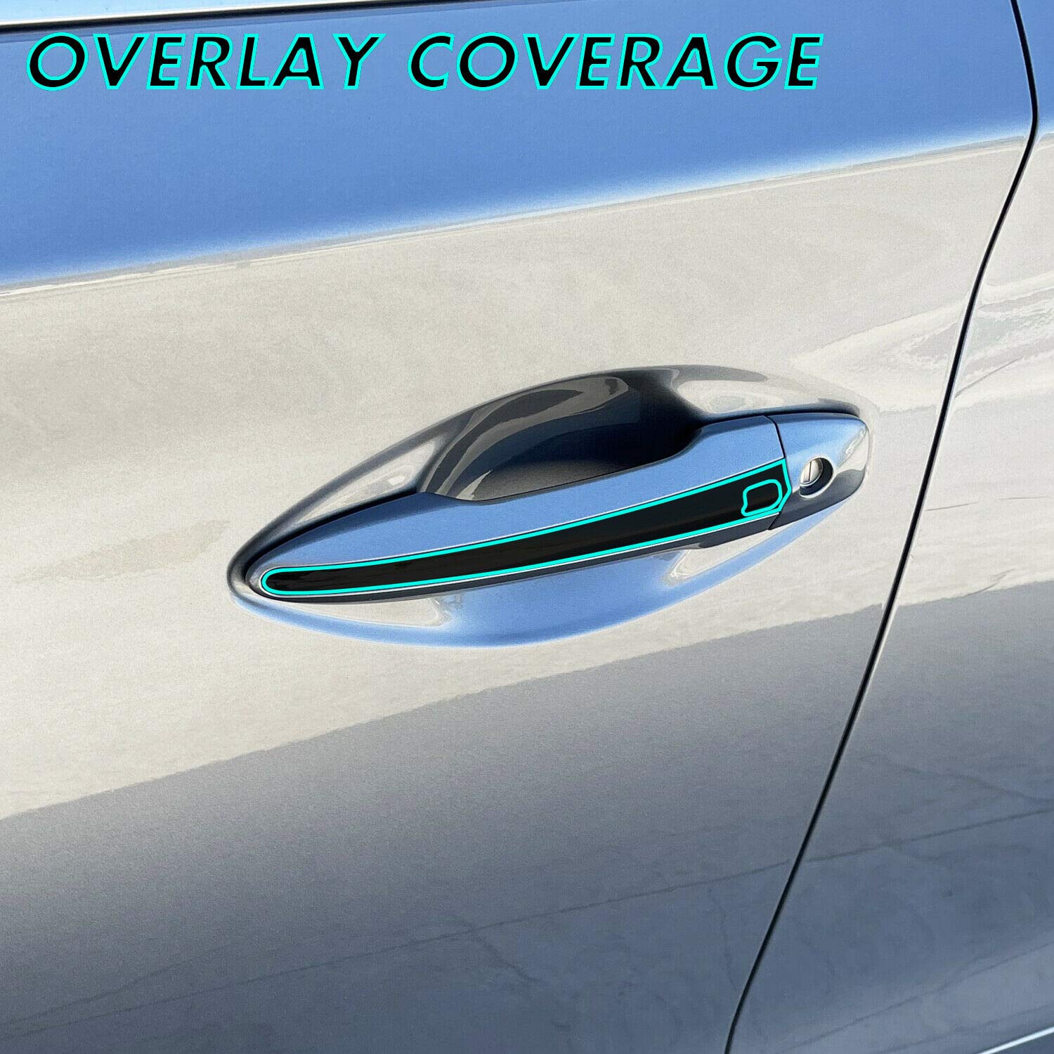 Chrome Delete Blackout Vinyl Overlay For 2014-2022 Infiniti Q50 Q50S Door Handle Trim (Gloss Black)