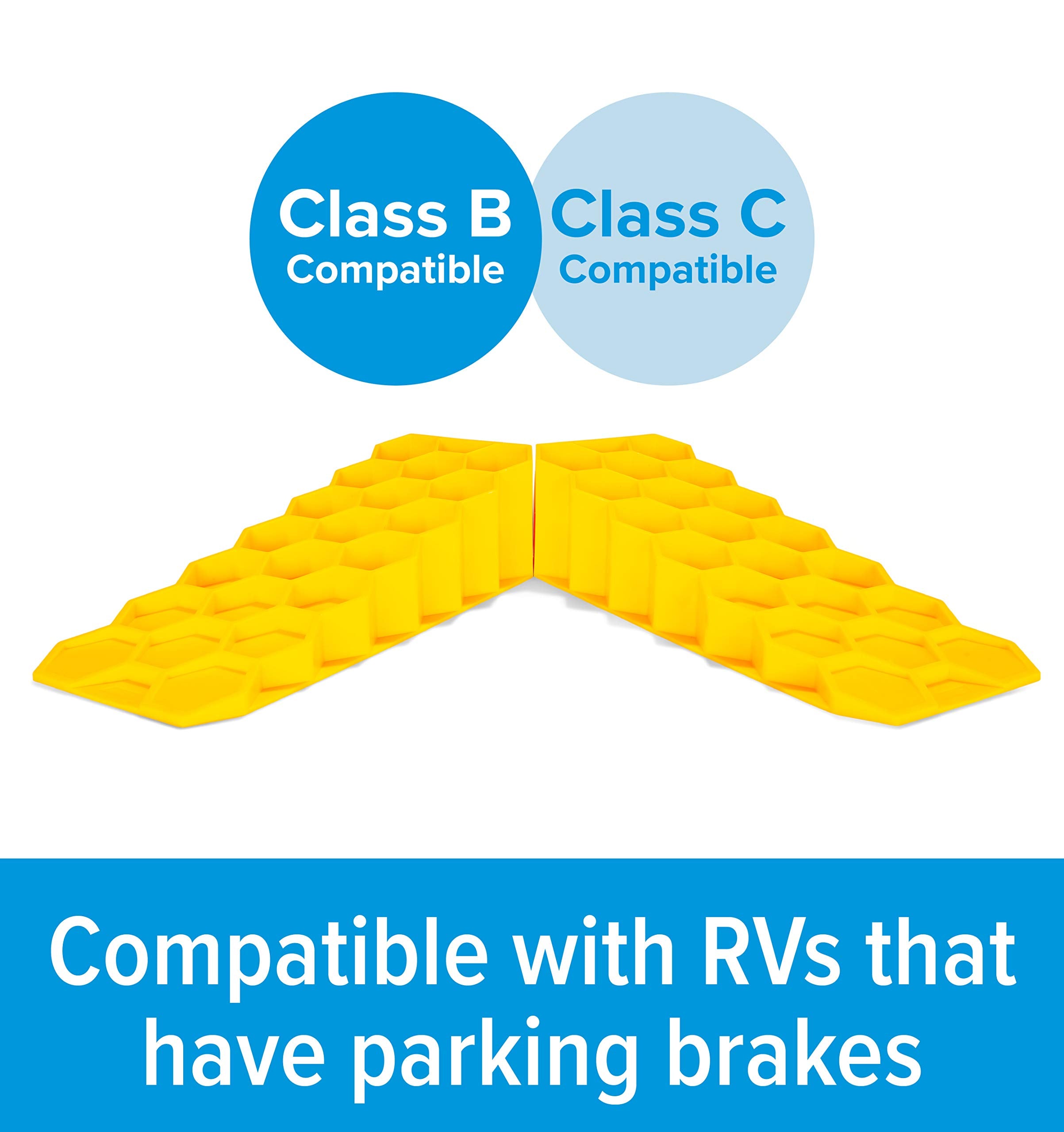 Camco Camper / RV Wedge Leveler - Adds Up to 3.25” of Lift - Features Heavy Duty Lightweight Honeycomb Design - Compatible w/RVs with Parking Brakes - 2-Pack (44580)