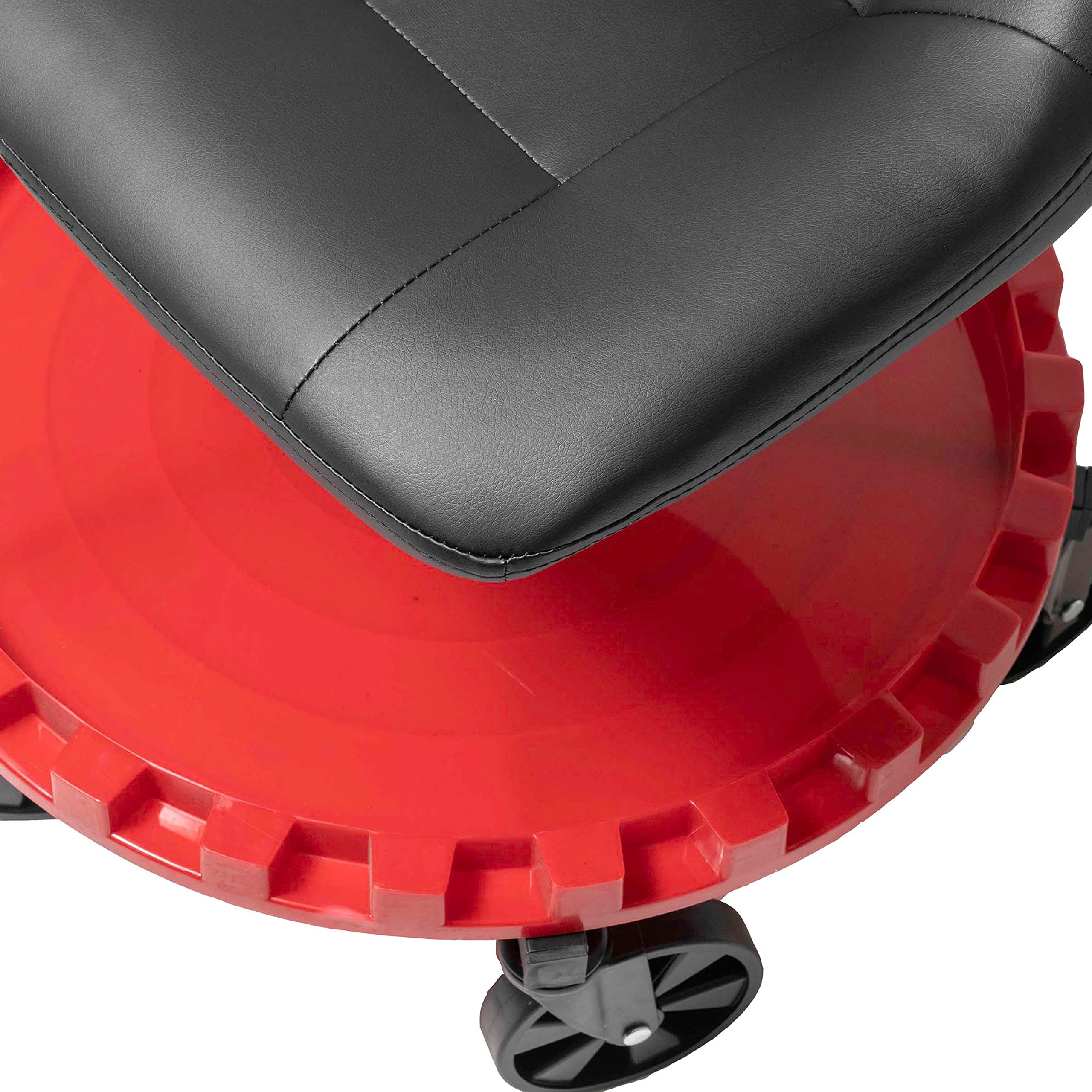 Traxion 2-230 Monster Rolling Padded Mechanic Stool Seat Garage Shop Roller Work Chair with Wheels and Tool Tray, Heavy-Duty 400