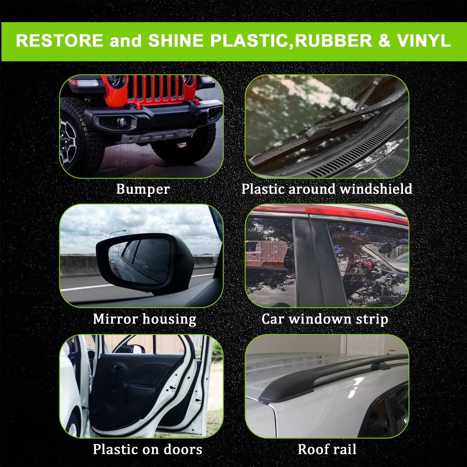 Followin Plastic Restorer For Cars, Plastic Coating Exterior Black Trim Restorer, Ceramic Coating, Resists Water, Dirt, Not Dres