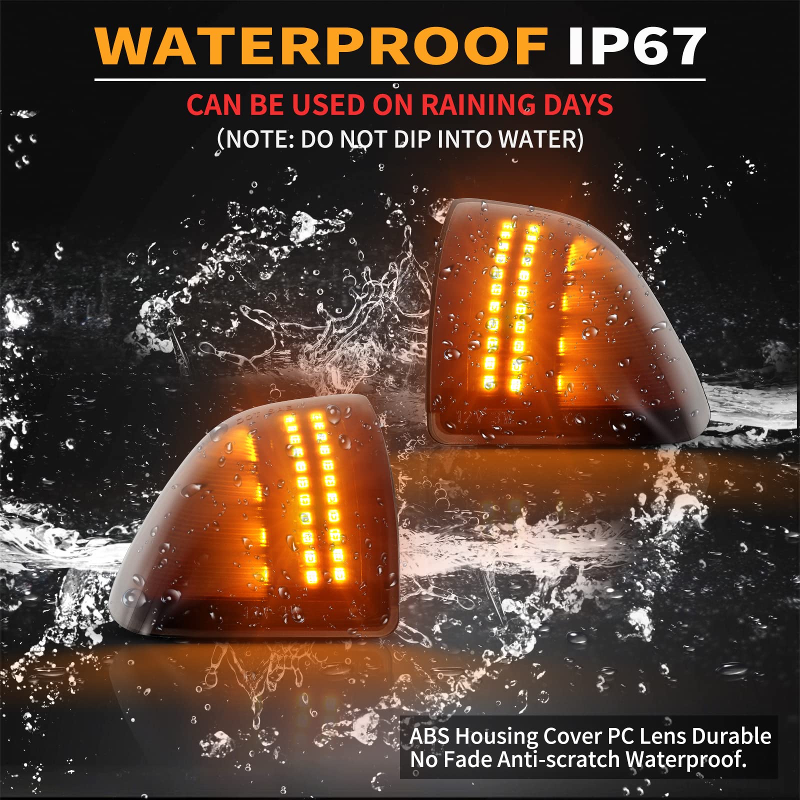 Gempro Led Side Mirror Turn Signal Light For 2010-2018 Dodge Ram 1500 2500 3500 4500 5500 Tow Mirror Lamp Smoked Len 68302828Aa