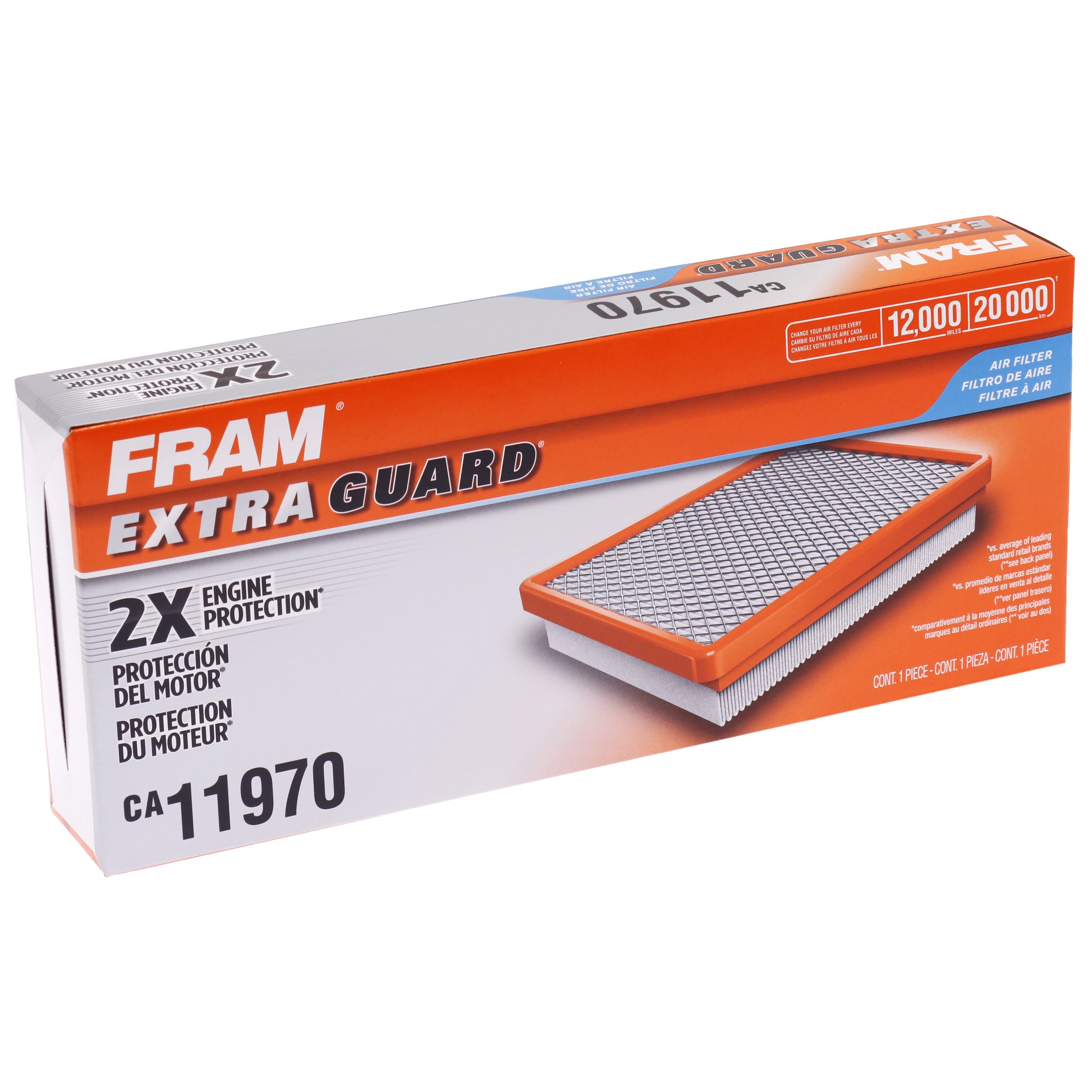 Fram Extra Guard Ca11970 Replacement Engine Air Filter For Select Mercedes-Benz Models, Provides Up To 12 Months Or 12,000 Miles