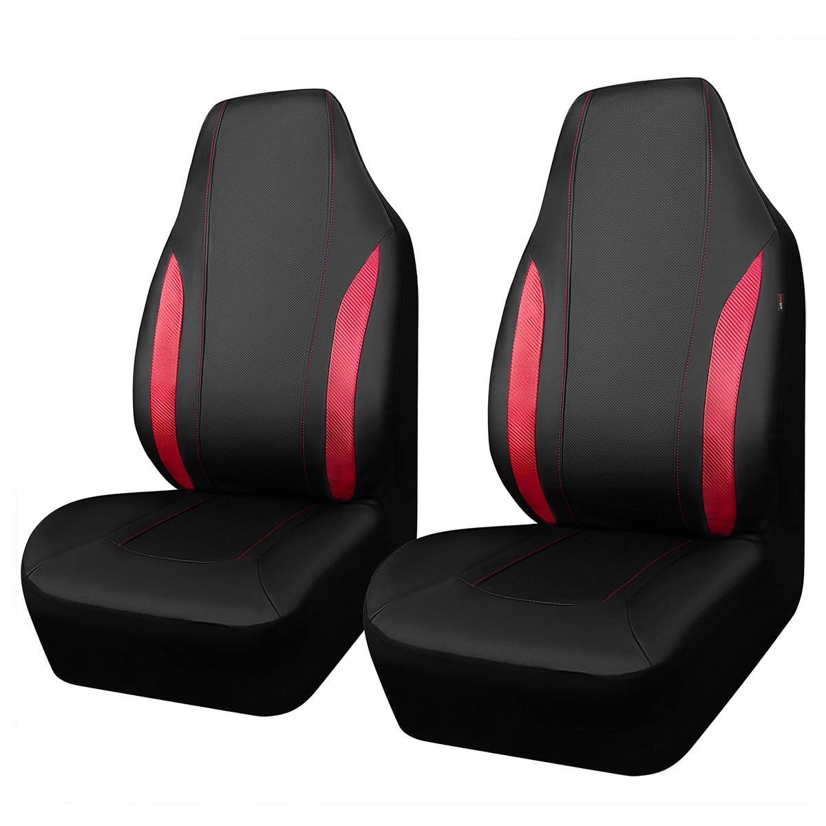 Outlet Sporty Carbon Fiber Leather Universal Bucket Car Seat Cover, Fit for Suvs, Vans, Sedans, Trucks, Airbag Compatible Carbon