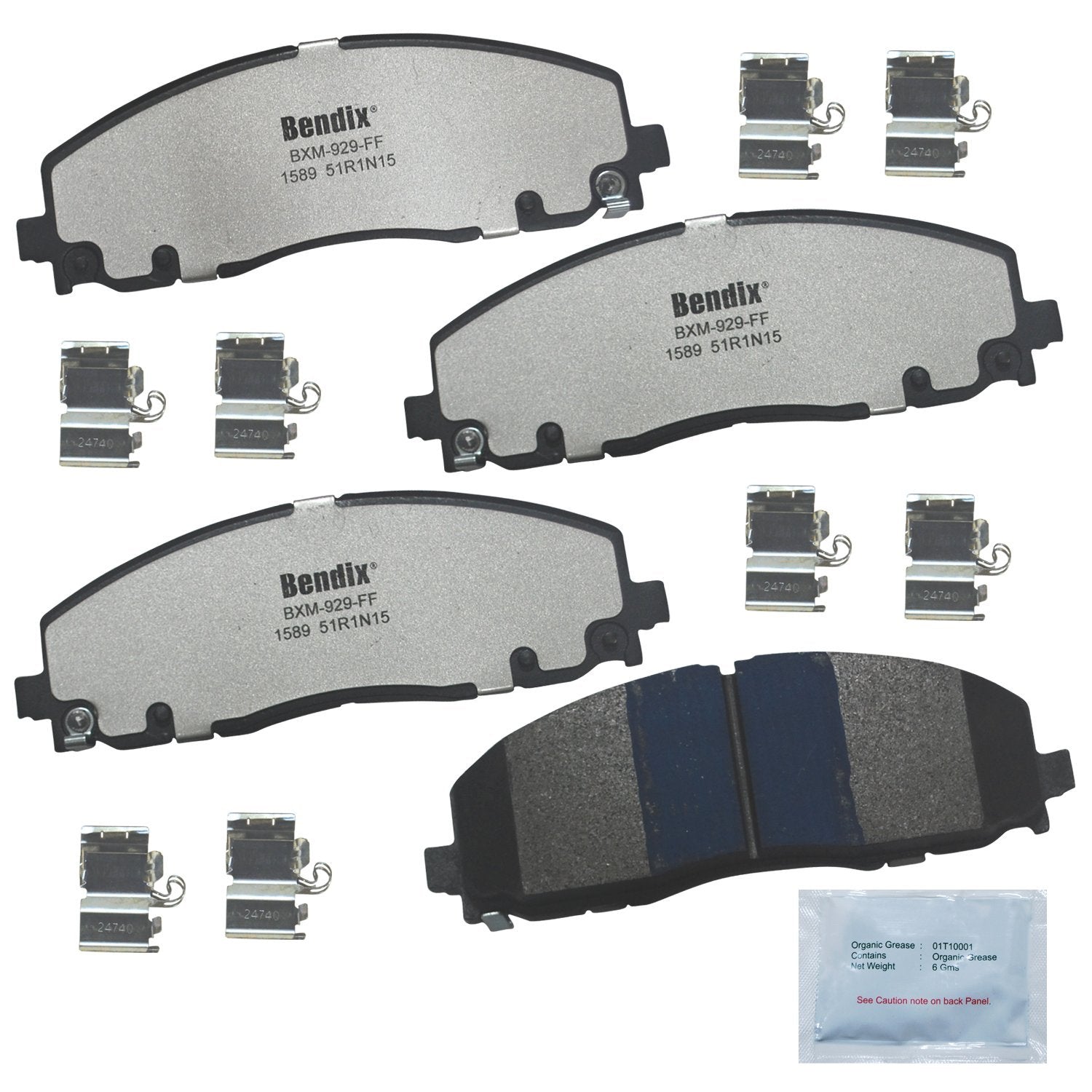 Bendix Fleet Metlok Mkd1589Fm Semi-Metallic Front Brake Pads For Select Models Chrysler Grand Caravan,Pacifica,Town & Country,Vo