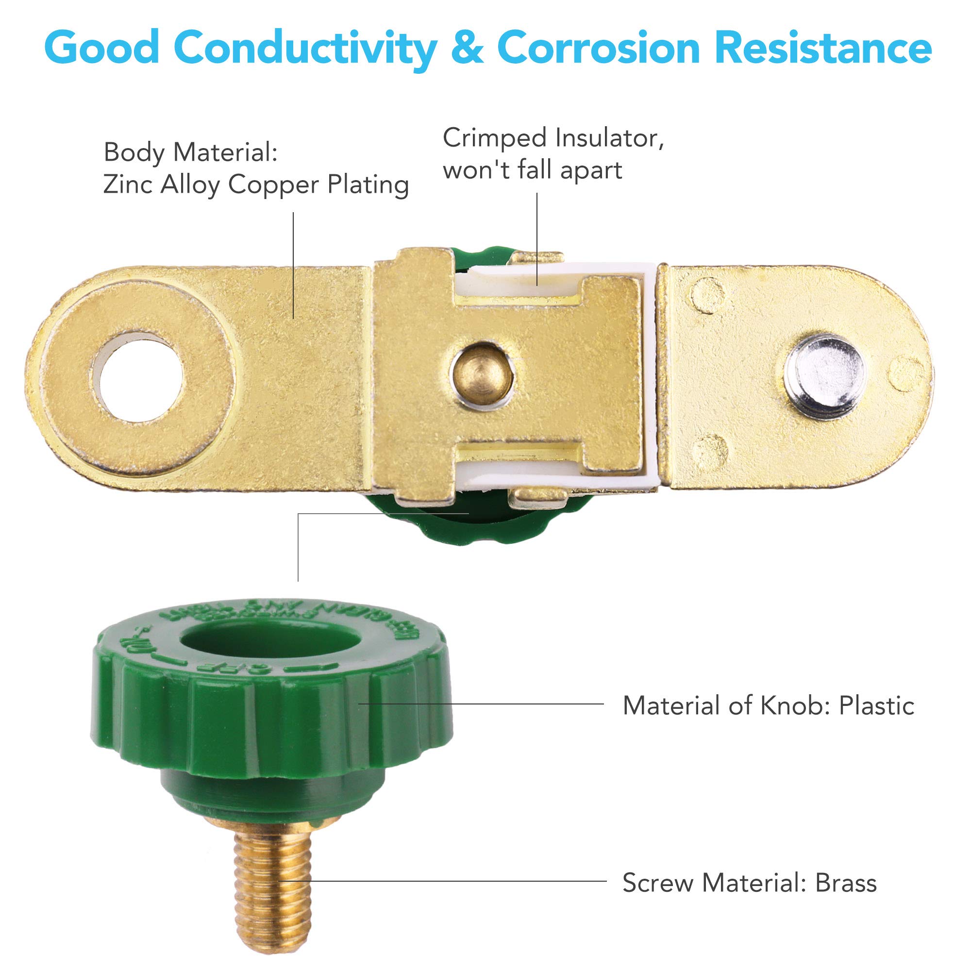 Lotfancy 12V-24V Side Post Car Battery Disconnect Switch For Auto Truck Vehicle Rv Boat Marine, Car Battery Terminal Link Switch