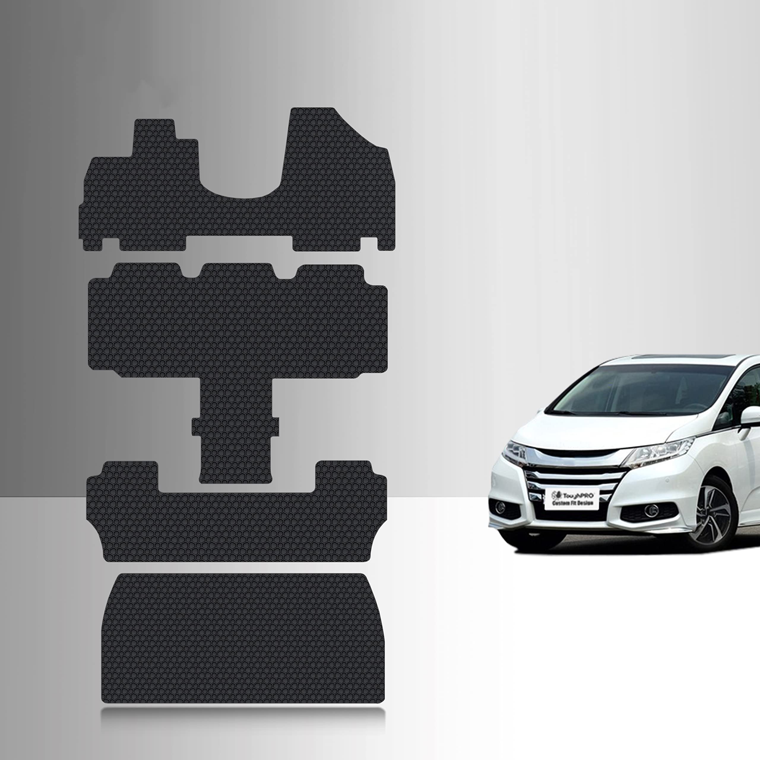 Toughpro Floor Mats Accessories 1St + 2Nd + 3Rd Row + Cargo Mats Accessories For Honda Odyssey (7 Passenger) All Weatherheavy Du