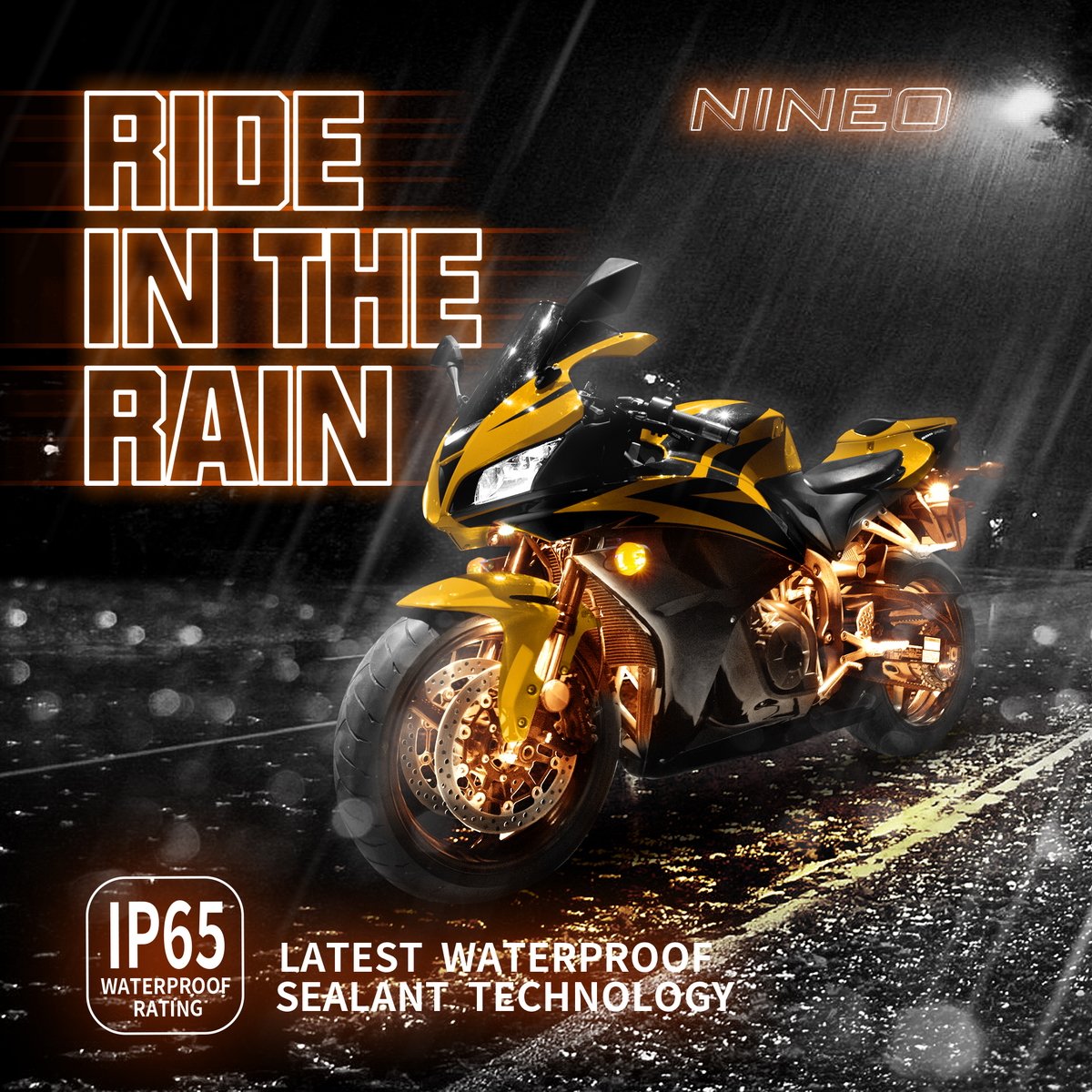 Nineo 8Pcs Motorcycle Led Light Kit, Rgb Underglow Lights With Brake Light Fit For Most Family Motorcycles Carts Trikes Cruiser