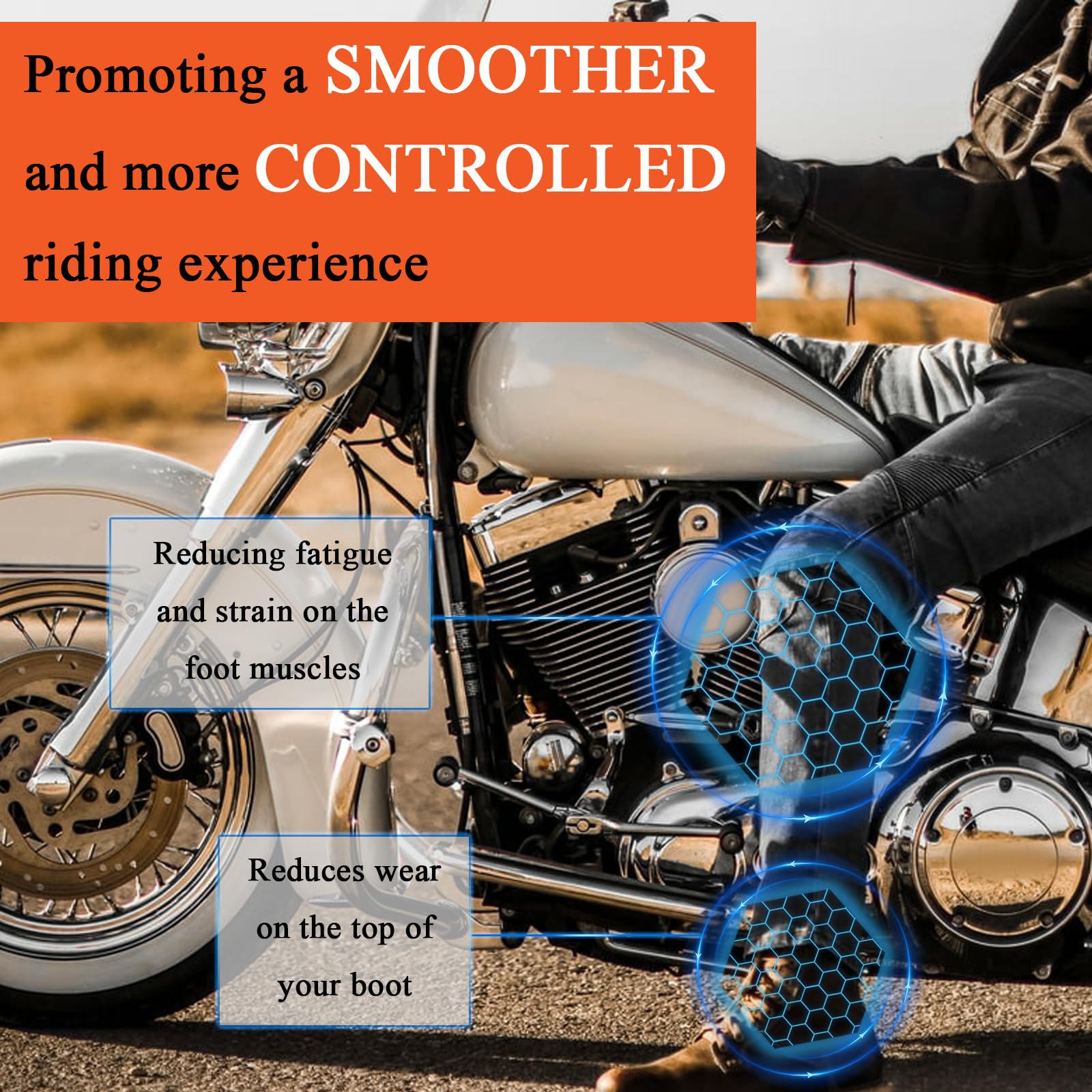 FOVPLUE Heel/Toe Shifter Levers w/Shift pegs, Front and Rear Shifter Pegs for Harley '86-'17 FL Softail, 88-Later Touring CVO Ro