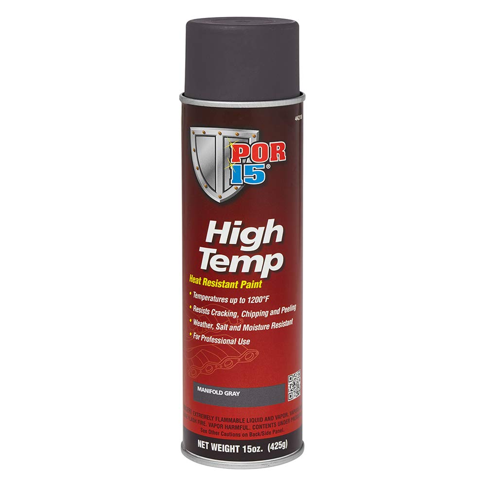 Por-15 High Temperature Paint - Manifold Gray - 15 Fl. Oz. - High Heat Resistant Paint - Withstands Temperatures Of 1200°F | Weather & Moisture Resistant