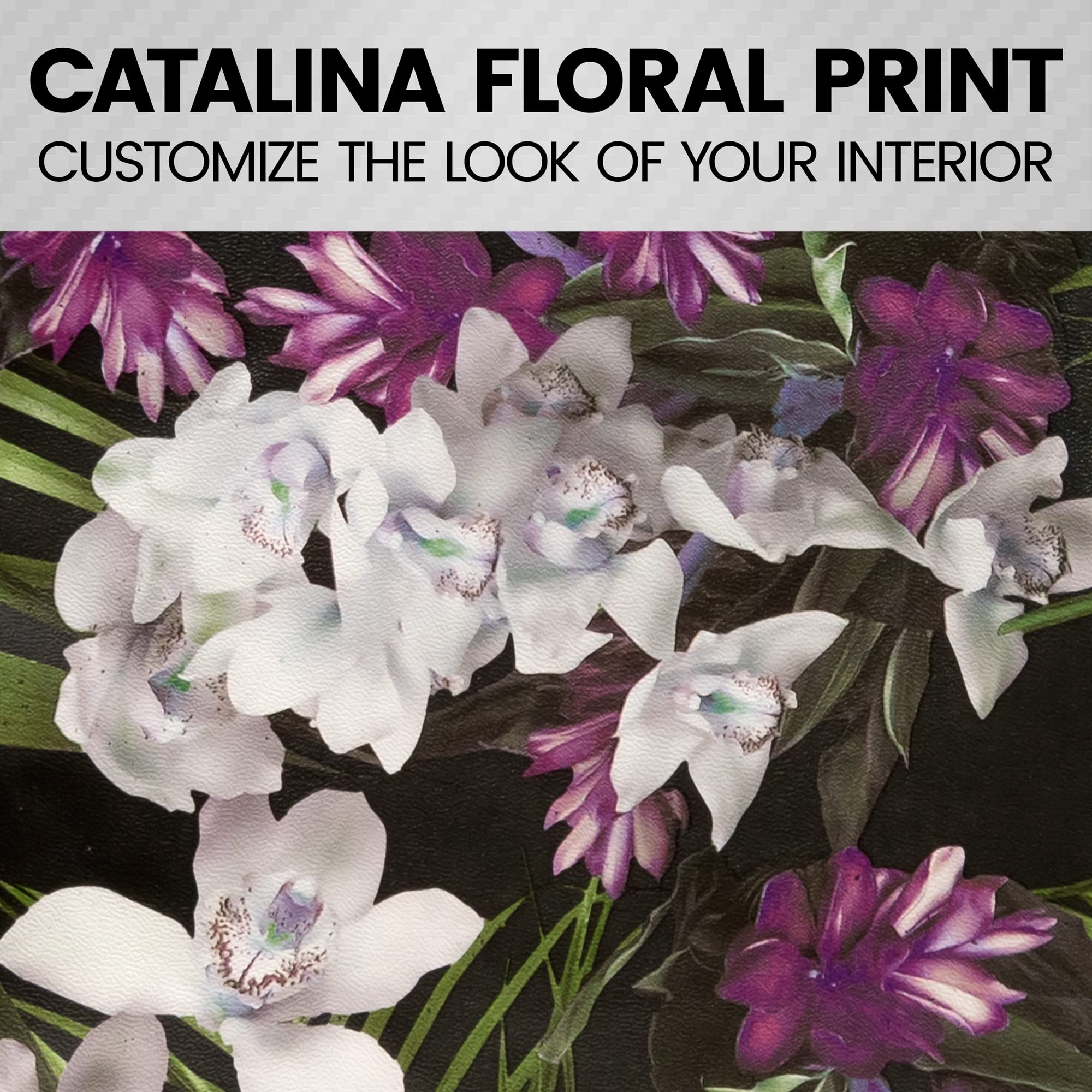 Bdk Pink Flower Faux Leather Car Seat Covers For Front Seats, 2 Pack - Floral Pattern With Matching Headrest, Easy Installation,