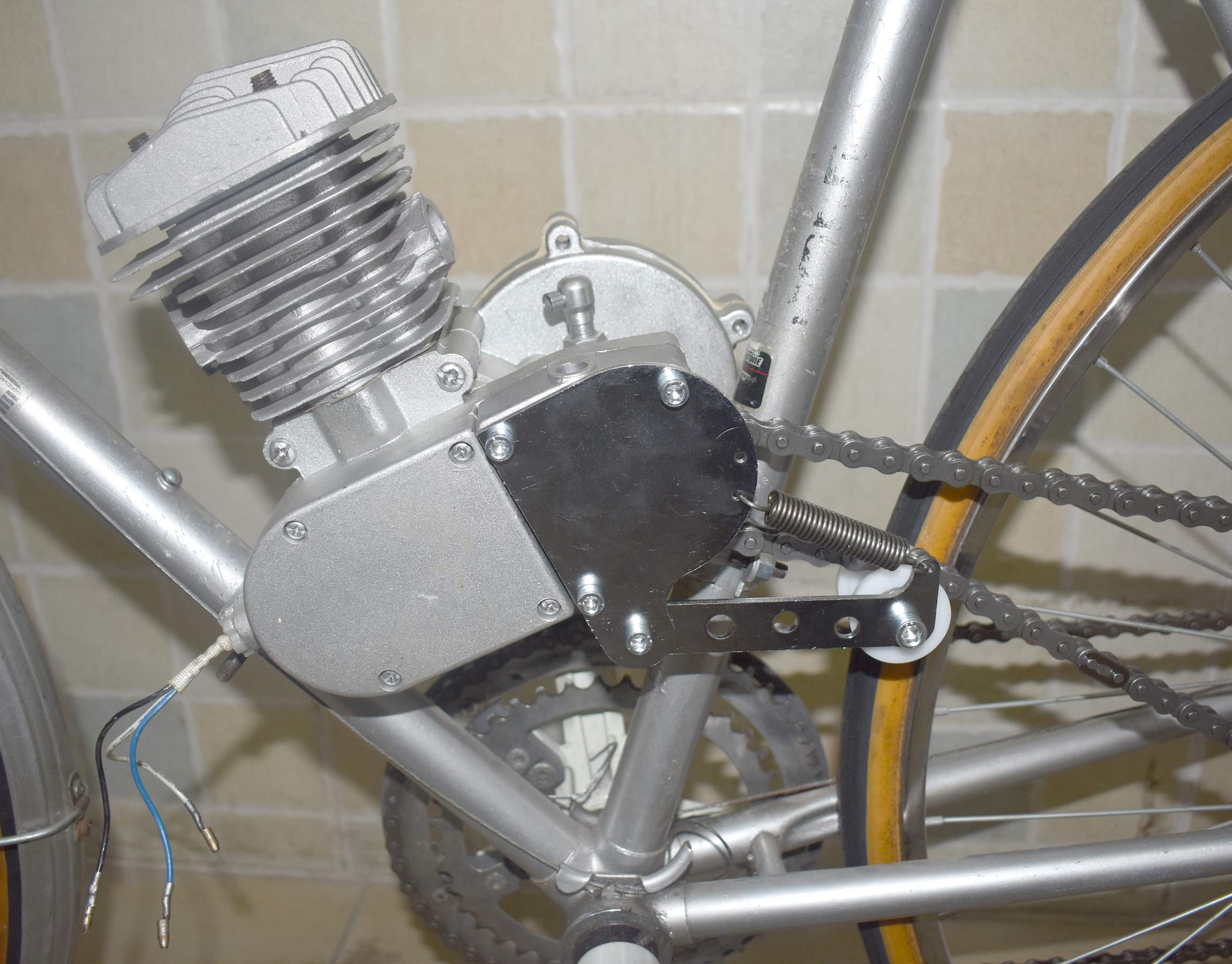 Sthus Silver Spring Loaded Chain Tensioner For 49Cc 50Cc 66Cc 80Cc Engine Motorized Bike