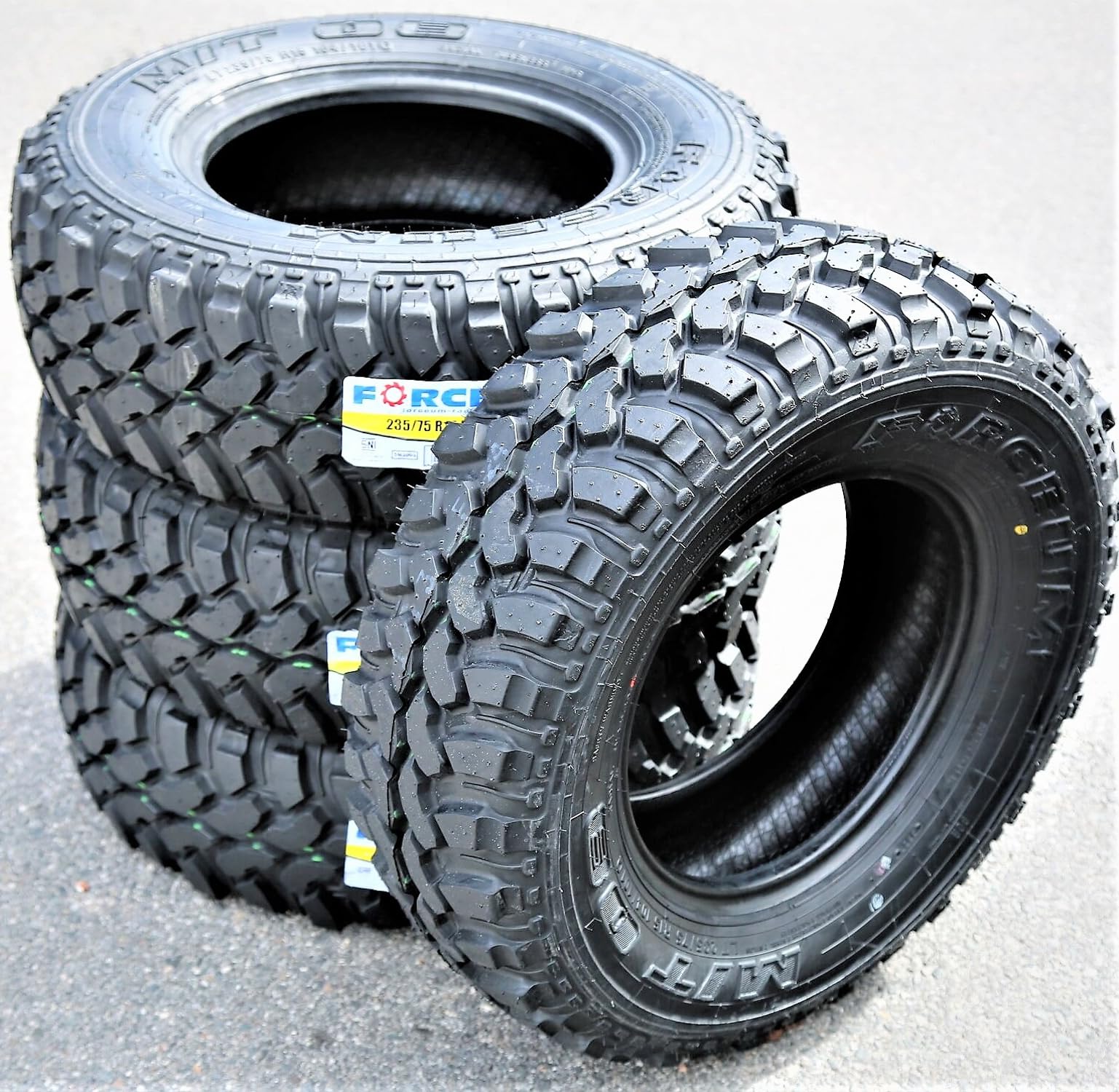 Set of 4 (Four) Forceum M/t 08 Mud Off-Road Light Truck Radial Tires-Lt235/75R15 235/75-15 104/101Q Load Range C Lrc 6-Ply BSW B