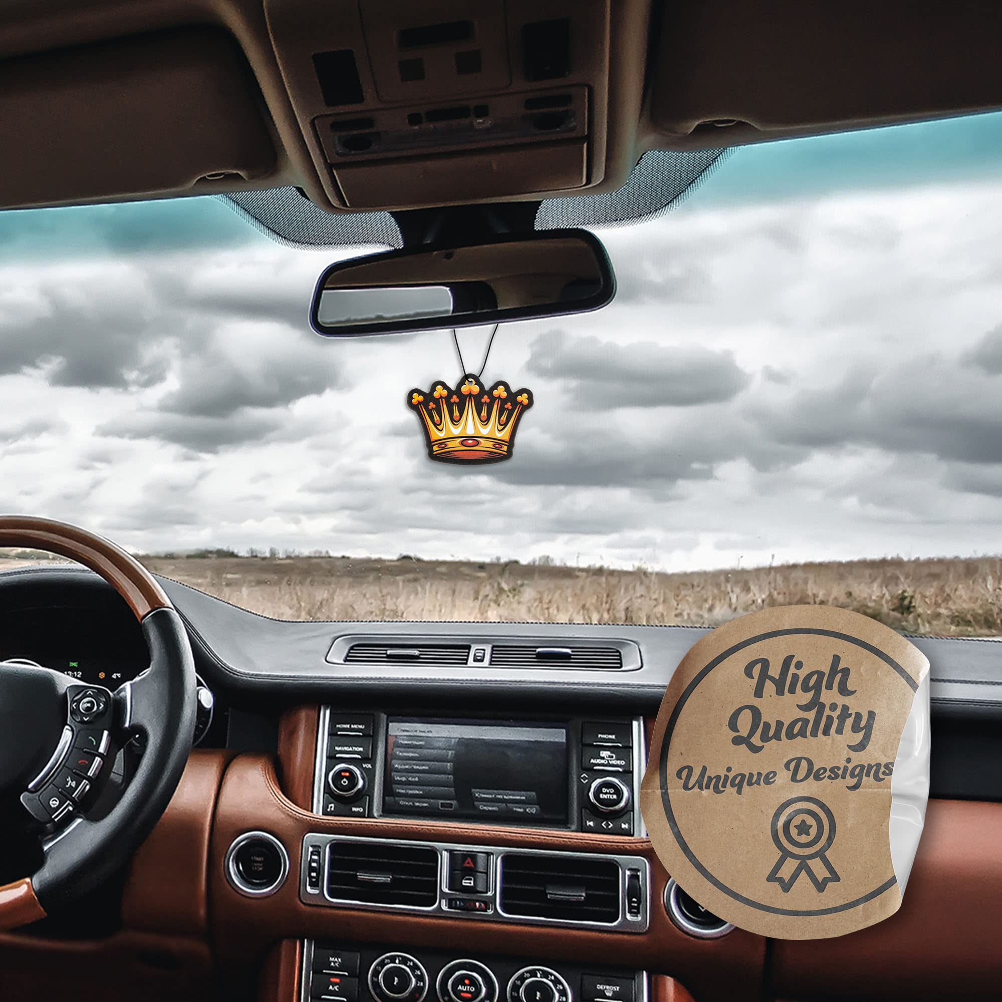 Fresh Fresheners Cute Funny Car Air Fresheners 4-Pack (Crown)