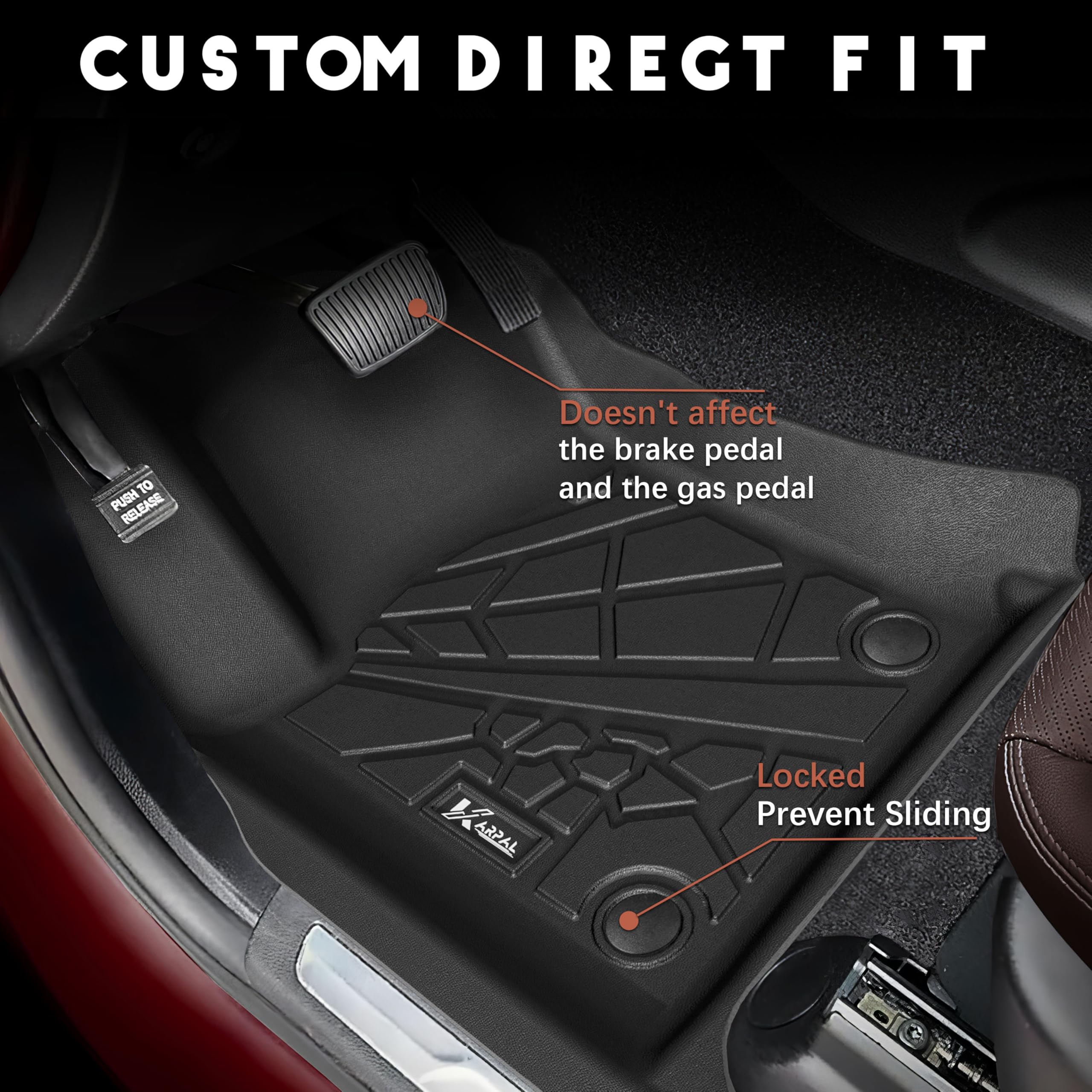 Karpal Floor Mats Fit For 2023 2024 Chevrolet Chevy Colorado/Gmc Canyon (Crew Cab),Custom Fit Colorado Floor Mats Liner Front &