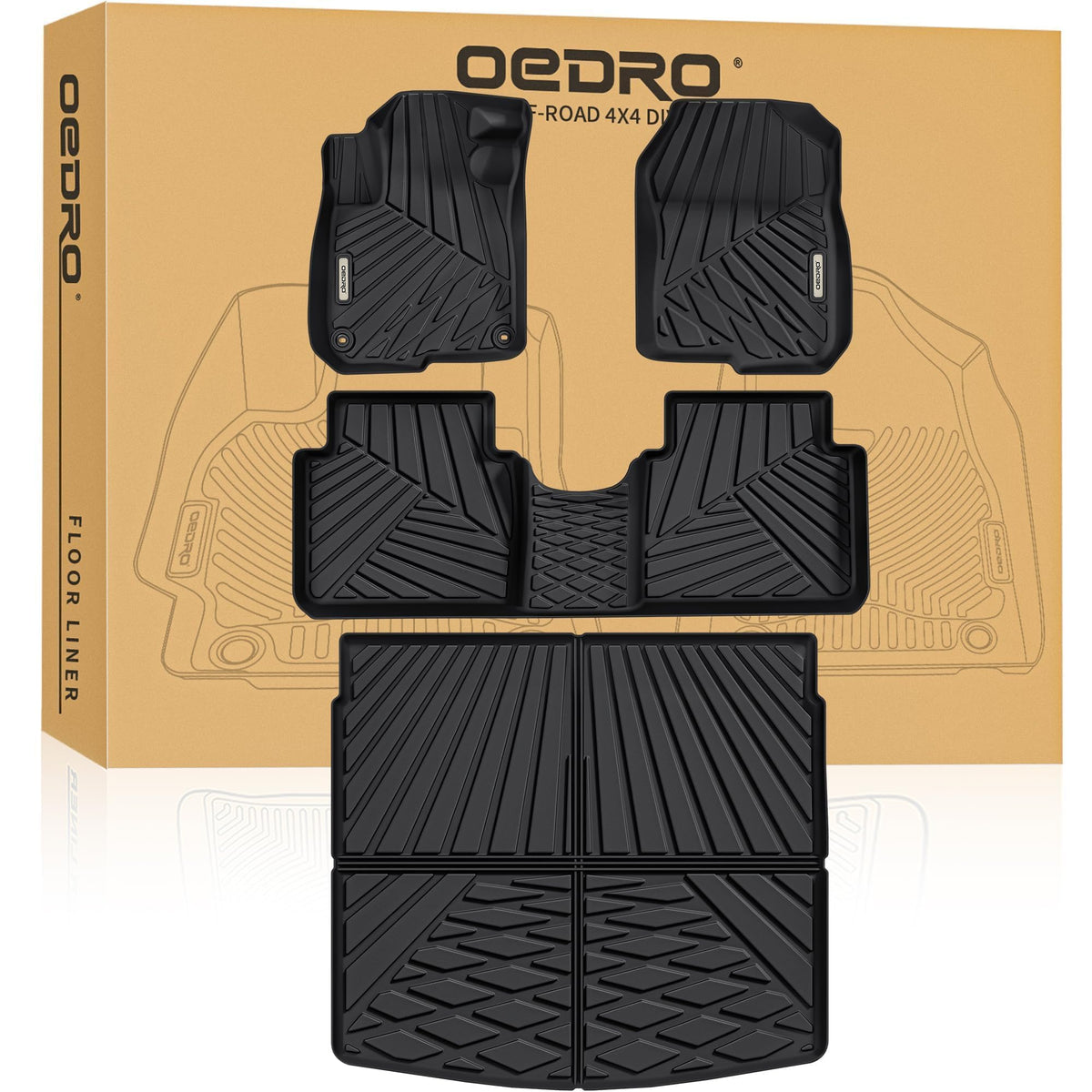 Oedro Upgraded Floor Mats Fit For Honda Cr-V 2022-2017 (Not Hybrid), Tpe All-Weather Custom Fit Floor Liners & Cargo Mat For Crv