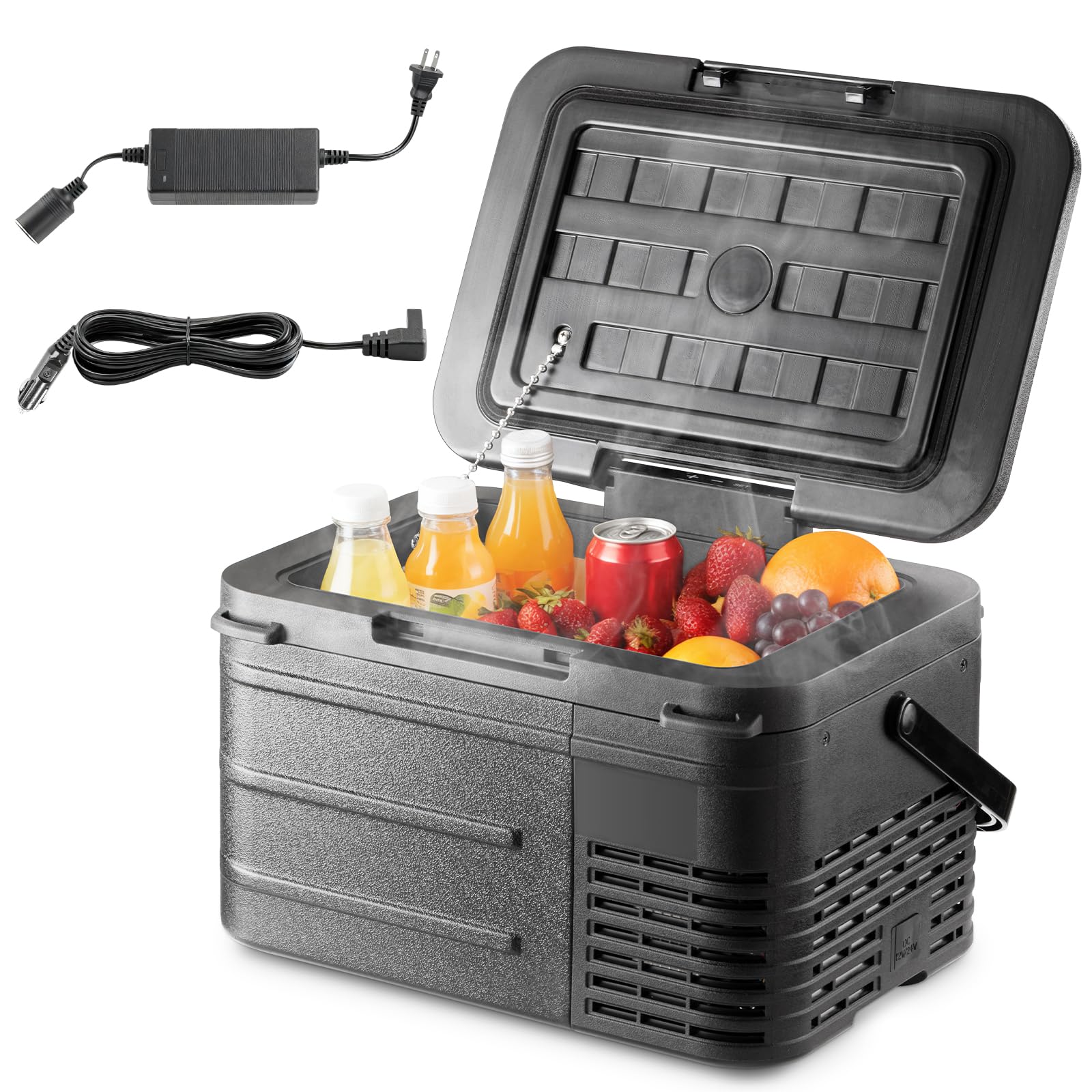 Erivess 12 Volt Refrigerator, 12QT(11L) Portable Freezer Compressor Cooler, 12/24V DC & 110-240V AC, -4?~68? Dual Mode, Car Frid