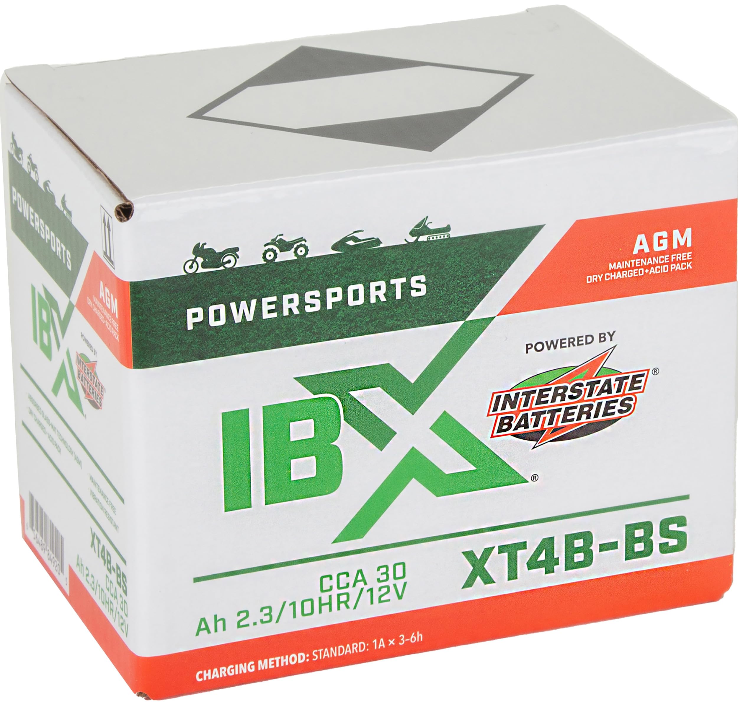 Interstate Batteries Yt12B-Bs 12V 10Ah Powersports Battery 175Cca Agm Rechargeable Replacement For Ducati, Triumph, Yamaha, Moto