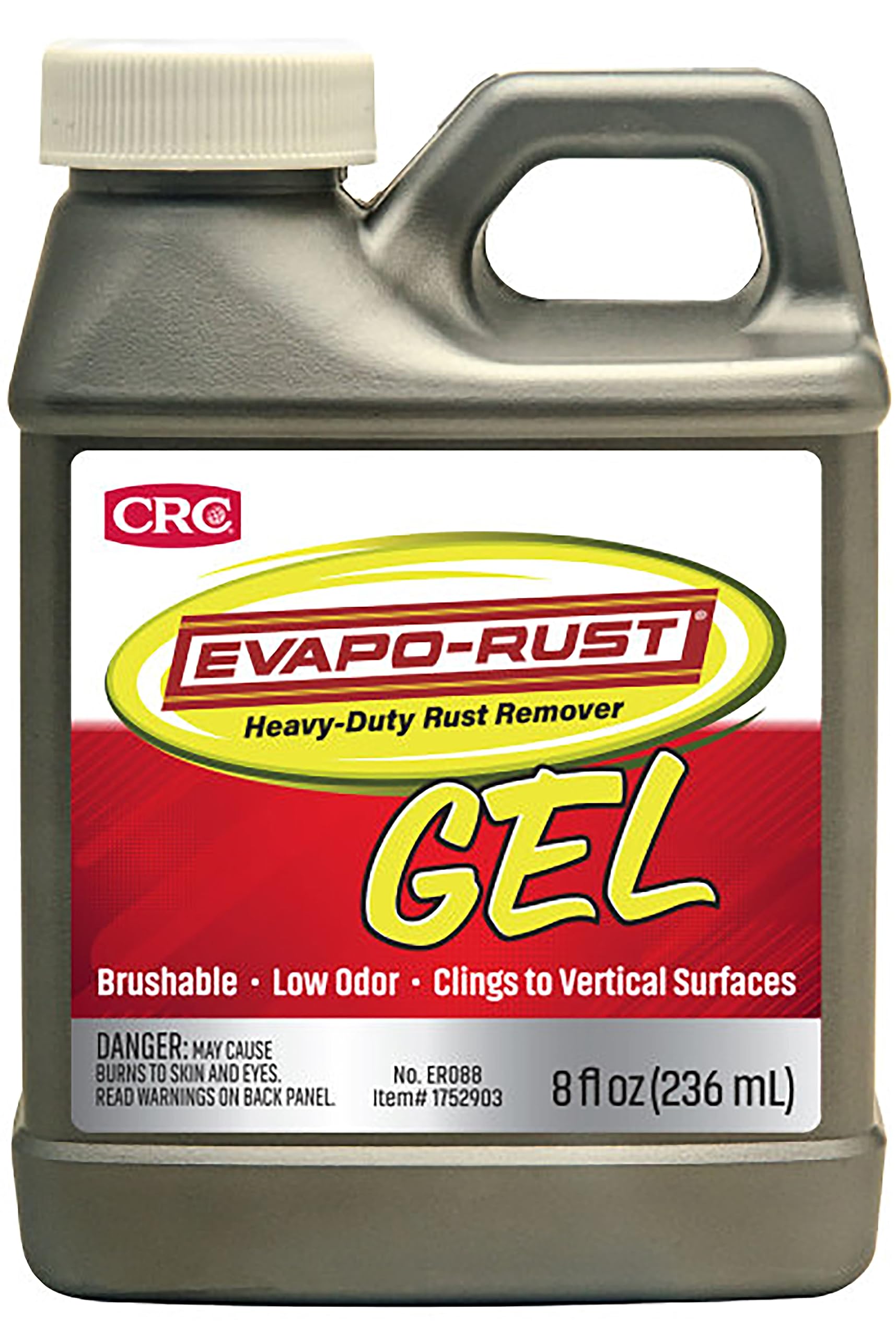 CRC Evapo-Rust Gel Rust Remover, 8 Fl Oz, Rust Remover for Vertical Surfaces, Eliminates Oxides from Aluminum, Cast Iron, and St