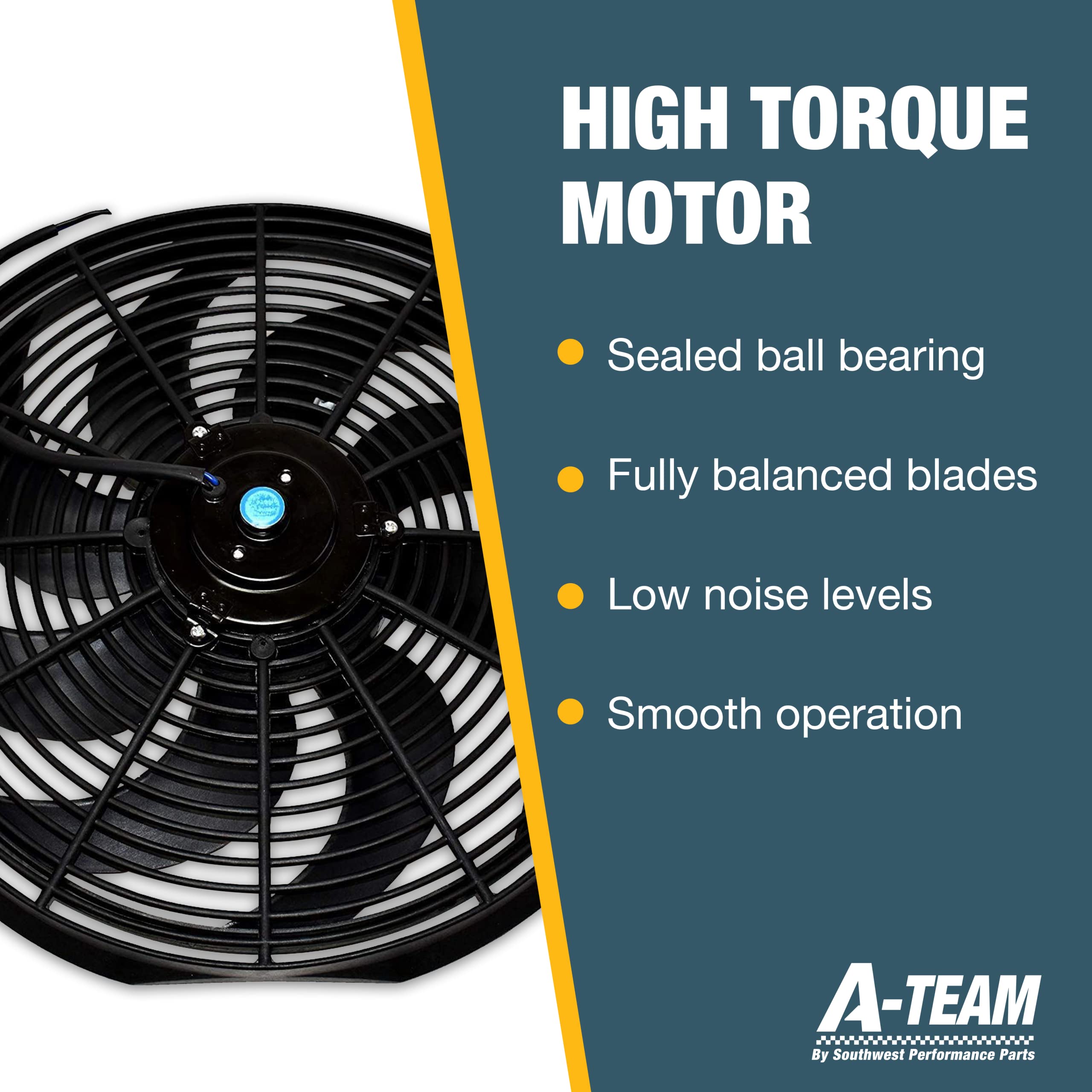 A-Team Performance - Radiator Electric Cooling Fan 16Inch Heavy Duty - 12V Wide Curved 16'' 8 Blades Thermostat Kit - 3000 Cfm R
