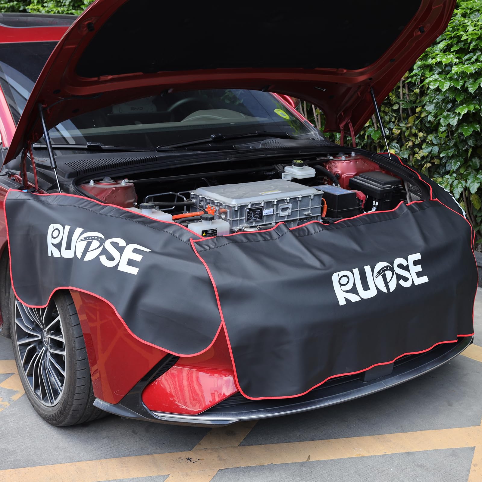 Rupse 3 Pcs Fender Protectors For Mechanics,Microfiber Leather Car Fender Cover Mats Pads,Mechanic Magnetic Fender Protector Mat