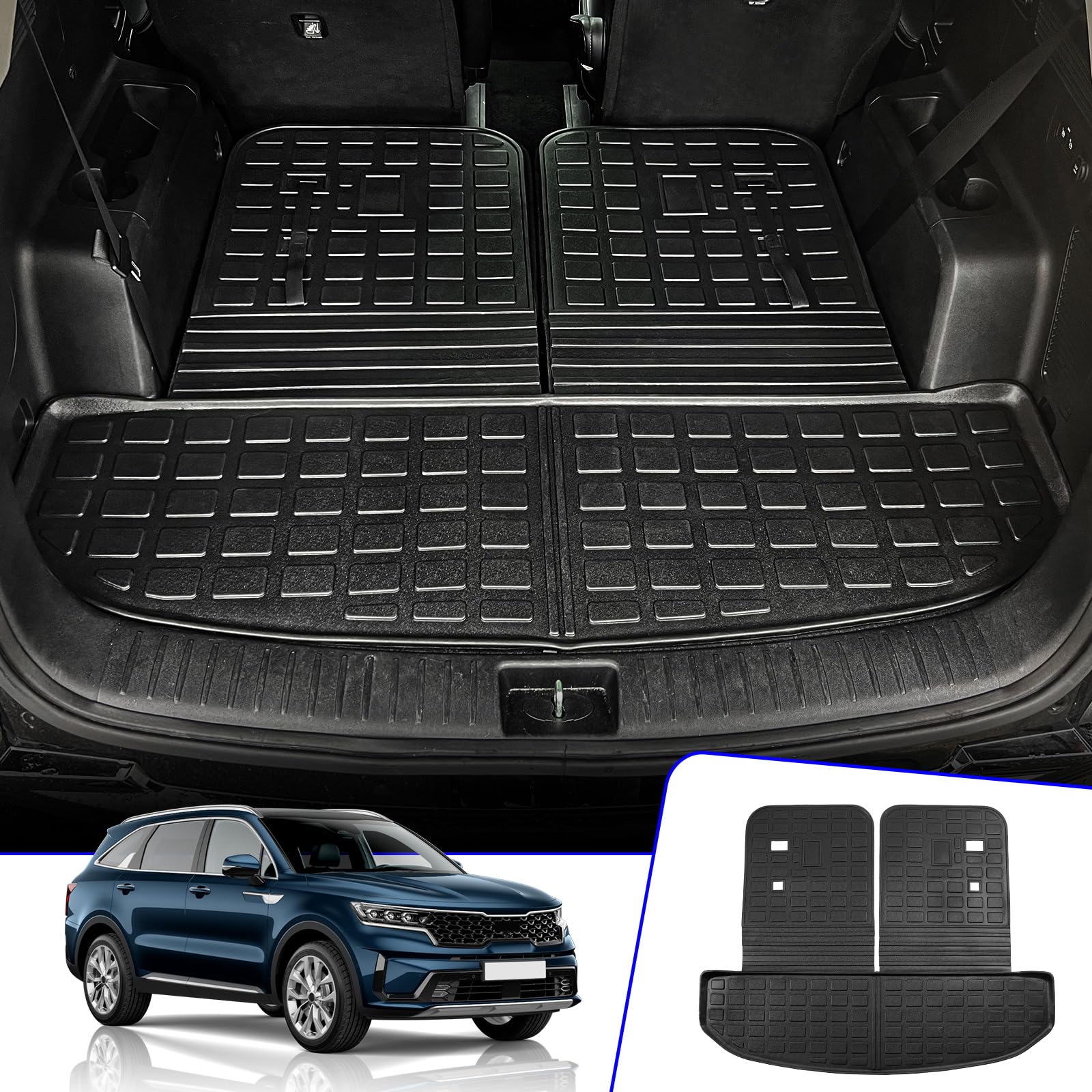 Rongtaod Cargo Mat Compatible with 2021-2025 Kia Sorento Cargo Liner Trunk Mat TPE All Weather Back Seat Cover Protector 2024 So