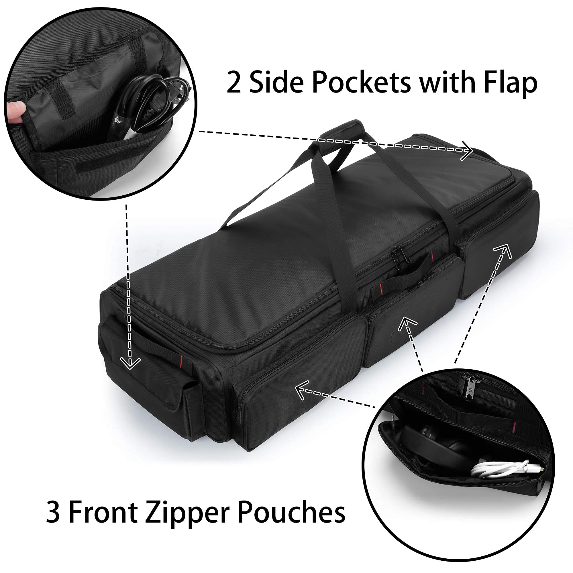 Samdew Underseat Storage Bag Fit For Supercrew Cab, Truck Under Seat Organizer With 4 Detachable Inner Dividers & Anti-Slip Bottom For Full Size Trucks, Black