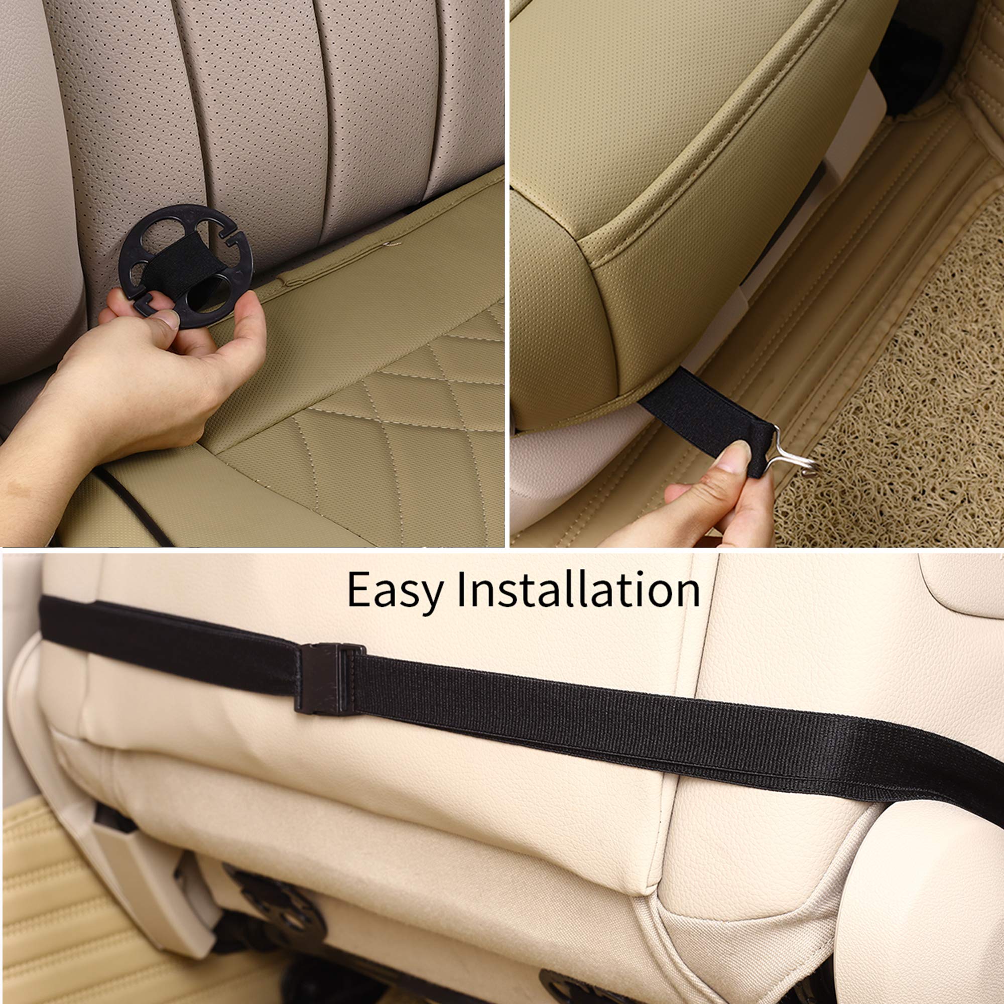 Kingphenix Car Seat Cover: Easy To Install, Fits Most Cars, Vans, Trucks, And Suvs - Beige