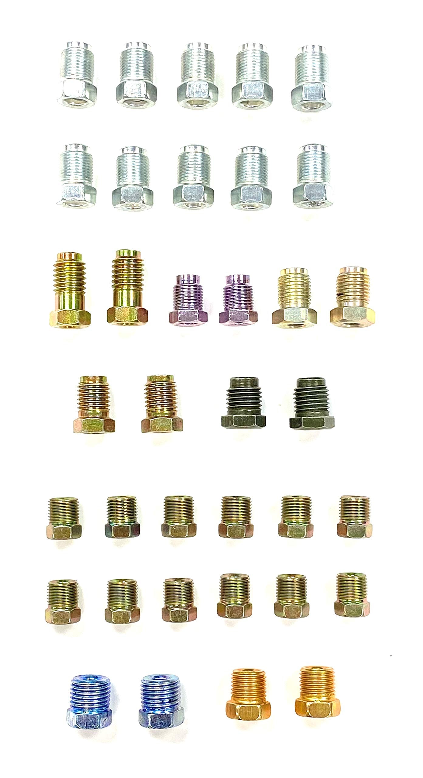 The Stop Shop Brake Line Fitting Assortment For 1/4 Inch Tubing, Inverted Flare & Bubble/Iso Flare, Metric & Sae