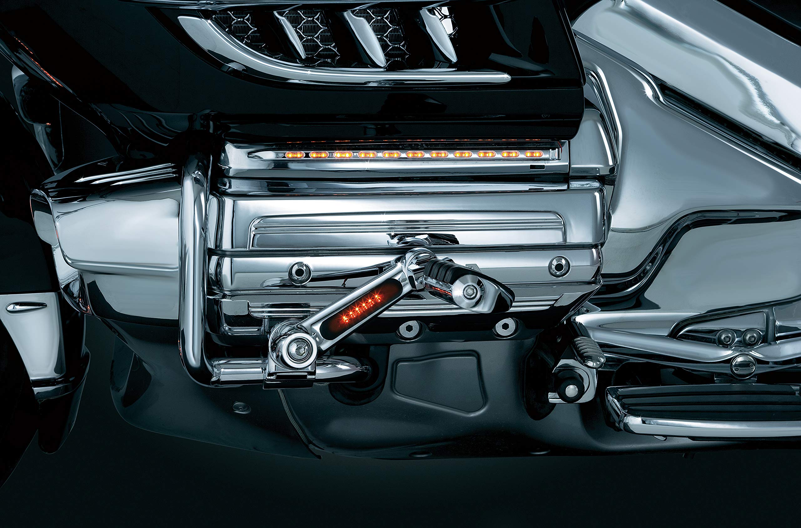 Kuryakyn 4056 Motorcycle Foot Controls: Ergo II Cruise Mounts with Dually ISO Pegs and 6'' Arms for Honda Gold Wing, Valkyrie Mo