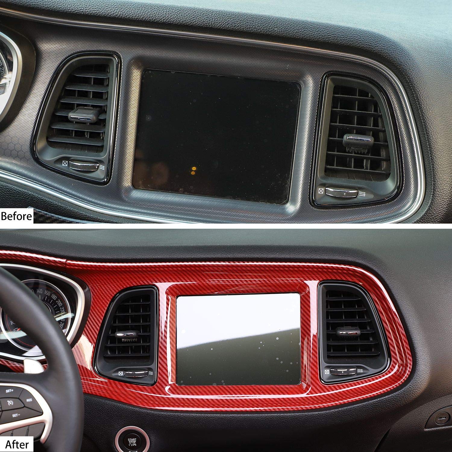 Voodonala For Challenger Center Consoles Dash Board Protecter Cover Trim For 2015-2024+ Dodge Challenger Interior Accessories, A