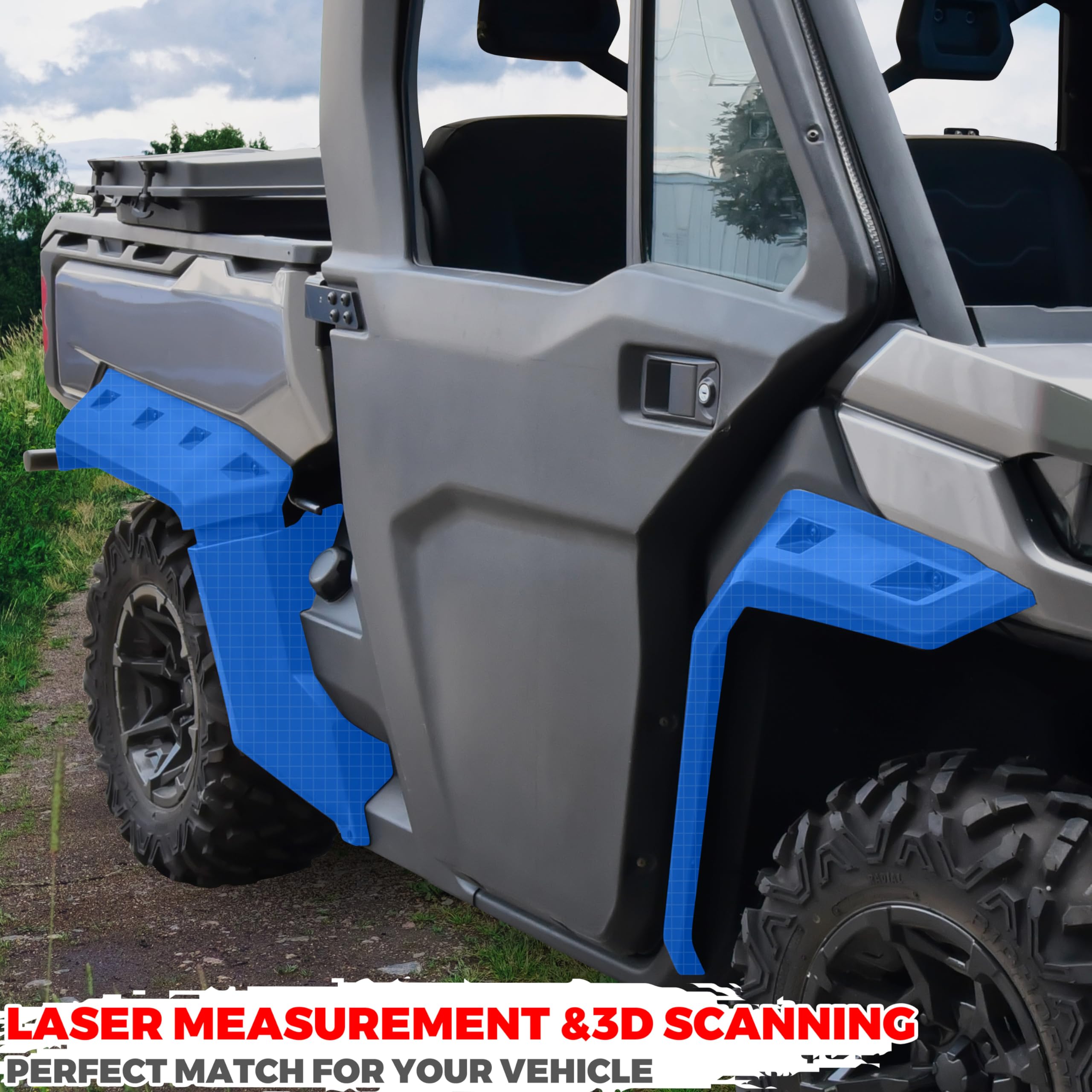 SAUTVS Heavy Duty Extended Front & Rear Fender Flares Kit Mud Flaps Mud Guards for Can-Am Defender HD5 HD7 HD8 HD9 HD10 MAX 2016