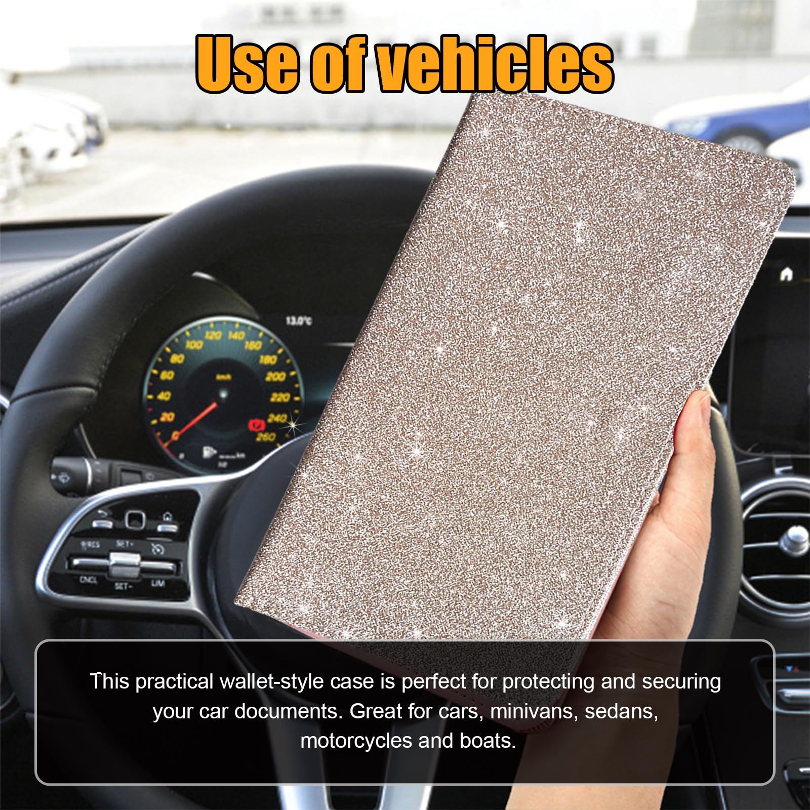 Kewucn Car Registration And Insurance Holder, Leather Auto Glove Box Organizer, Vehicle Compartment Accessories Case For Cards,