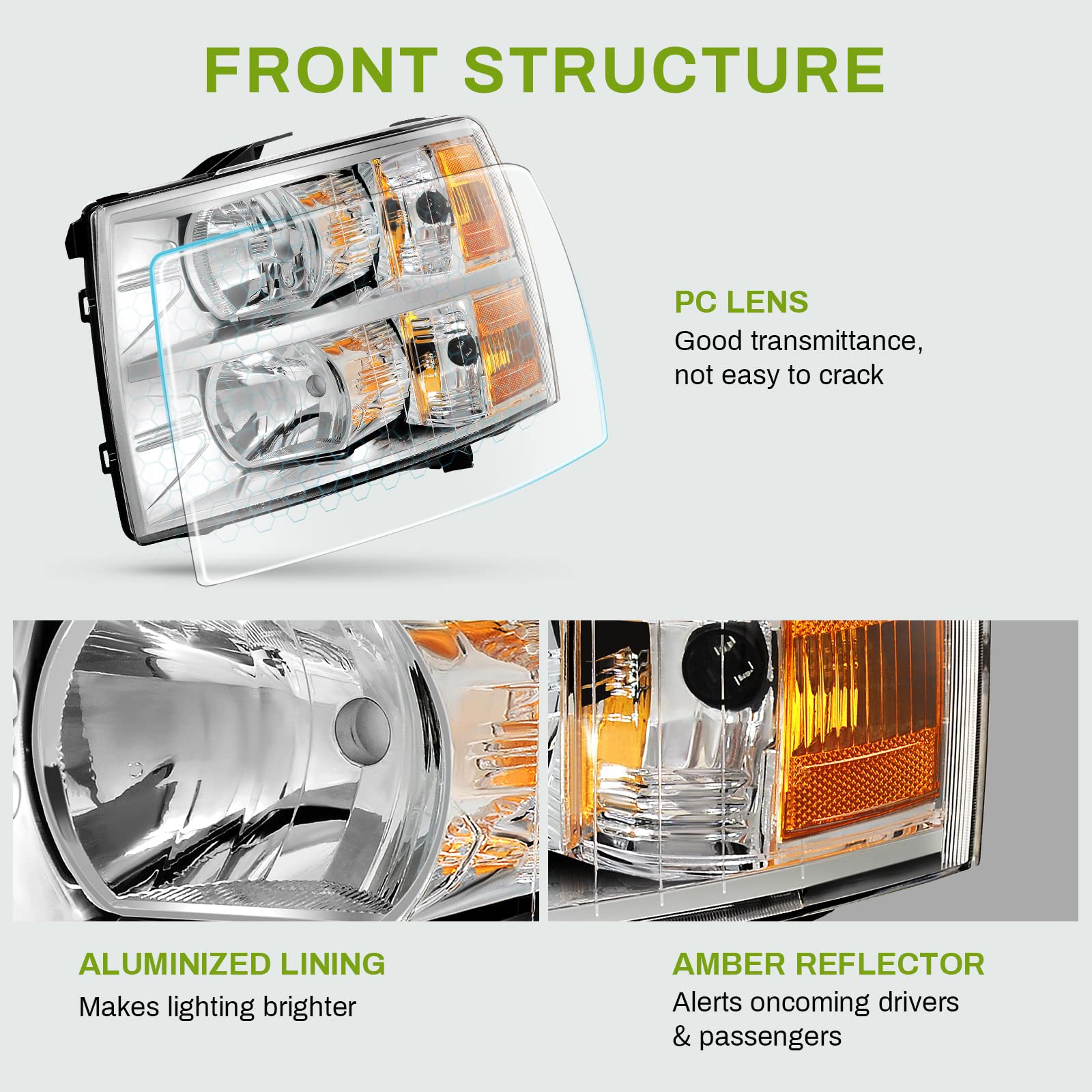 Autosaver88 Headlight Assembly Compatible With Chevy 2007-2013 Silverado 1500/07-14 Silverado 2500 Hd 3500 Hd Pickup Head Light