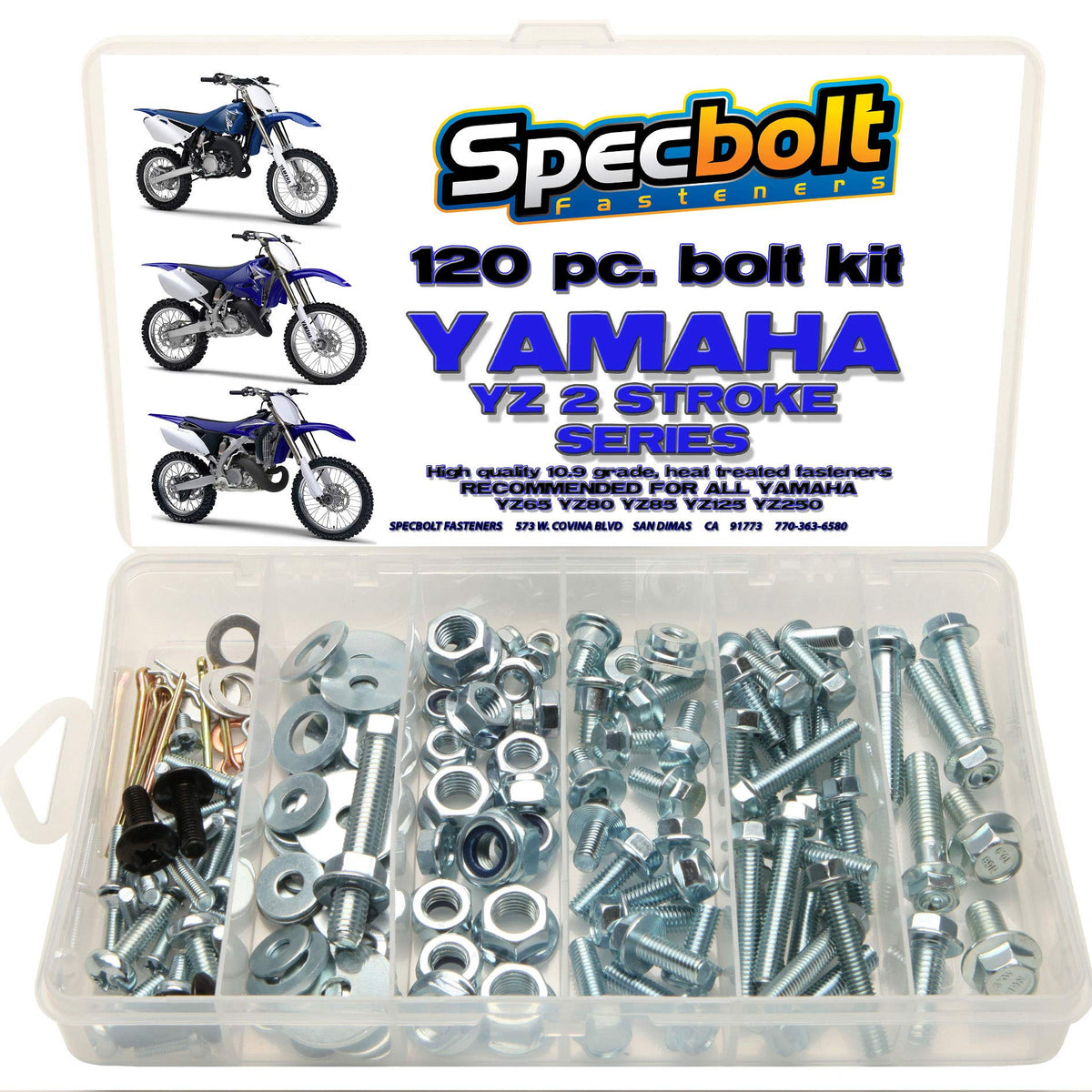 Specbolt Fasteners 120Pc Bolt Kit Fits: Yamaha 2 Stroke Yz 80 85 125 250 Model S