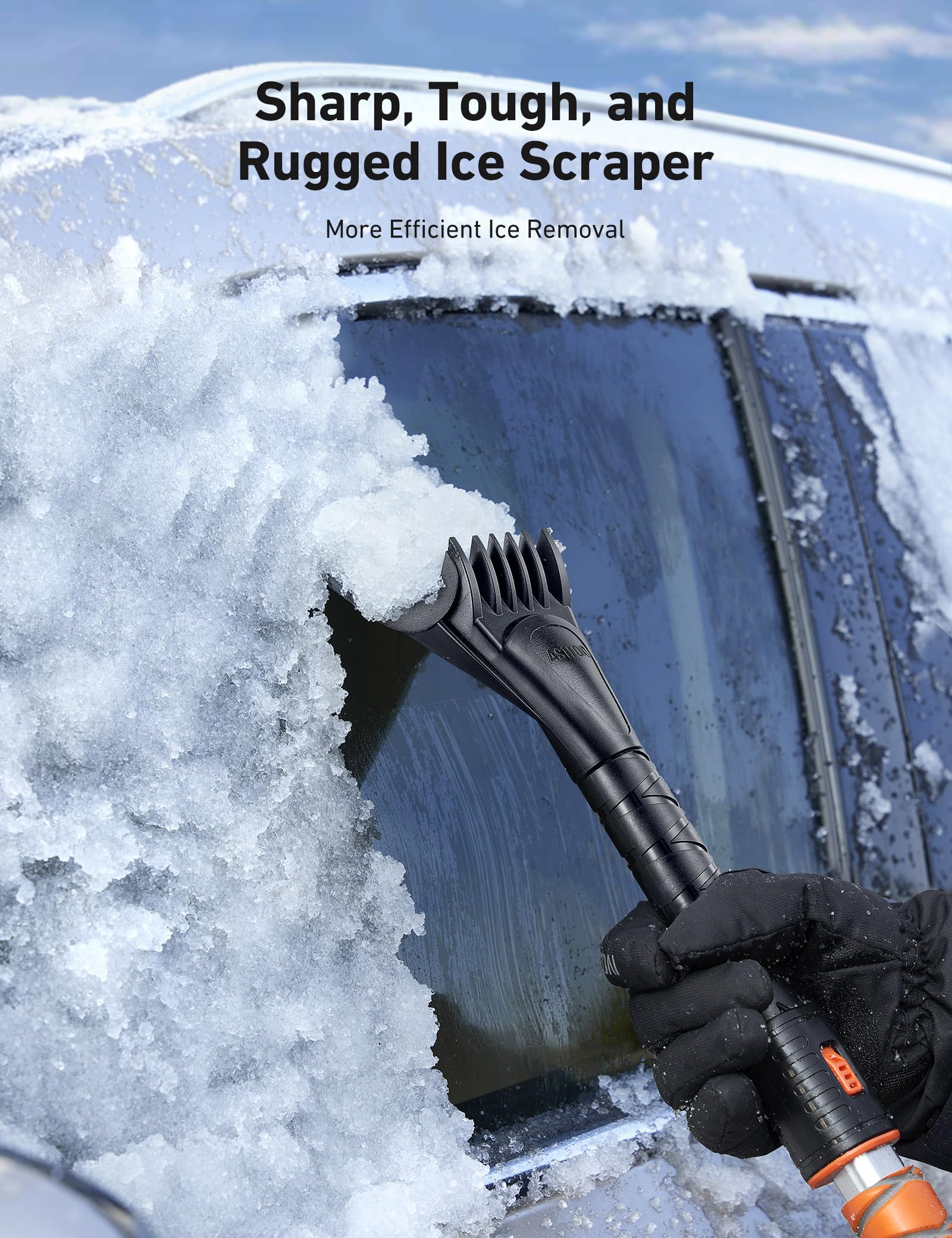 Astroai 39.37'' Ice Scrapers For Car Windshield And Snow Brush With Foam Grip And 360 Pivoting Brush Head For Christmas Car Auto