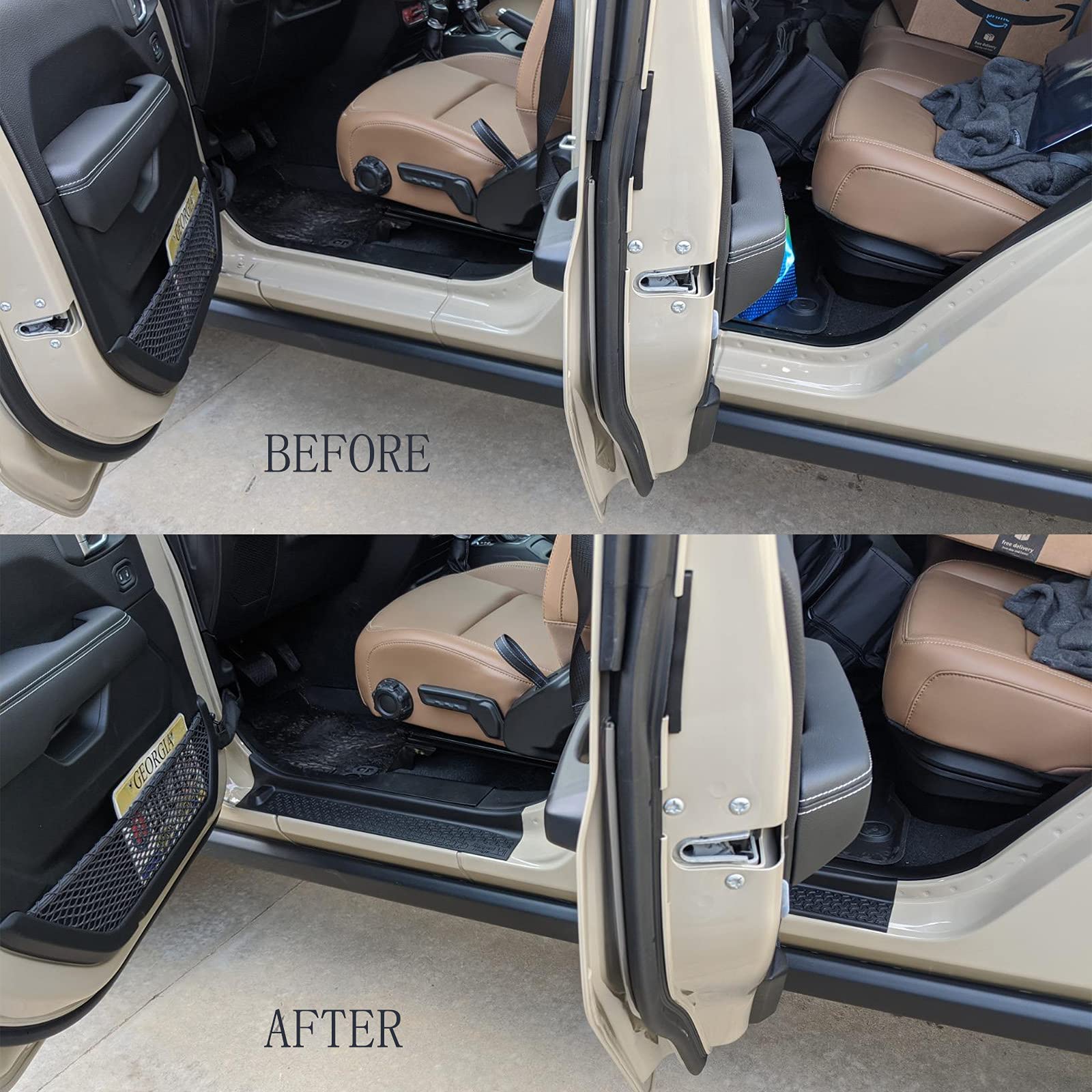 KMFCDAE Jeep JL Door Sill Guards - Black Soft Rubber Scratch Covers for 2018-2023 Wrangler JL JLU Gladiator JT 4-Door