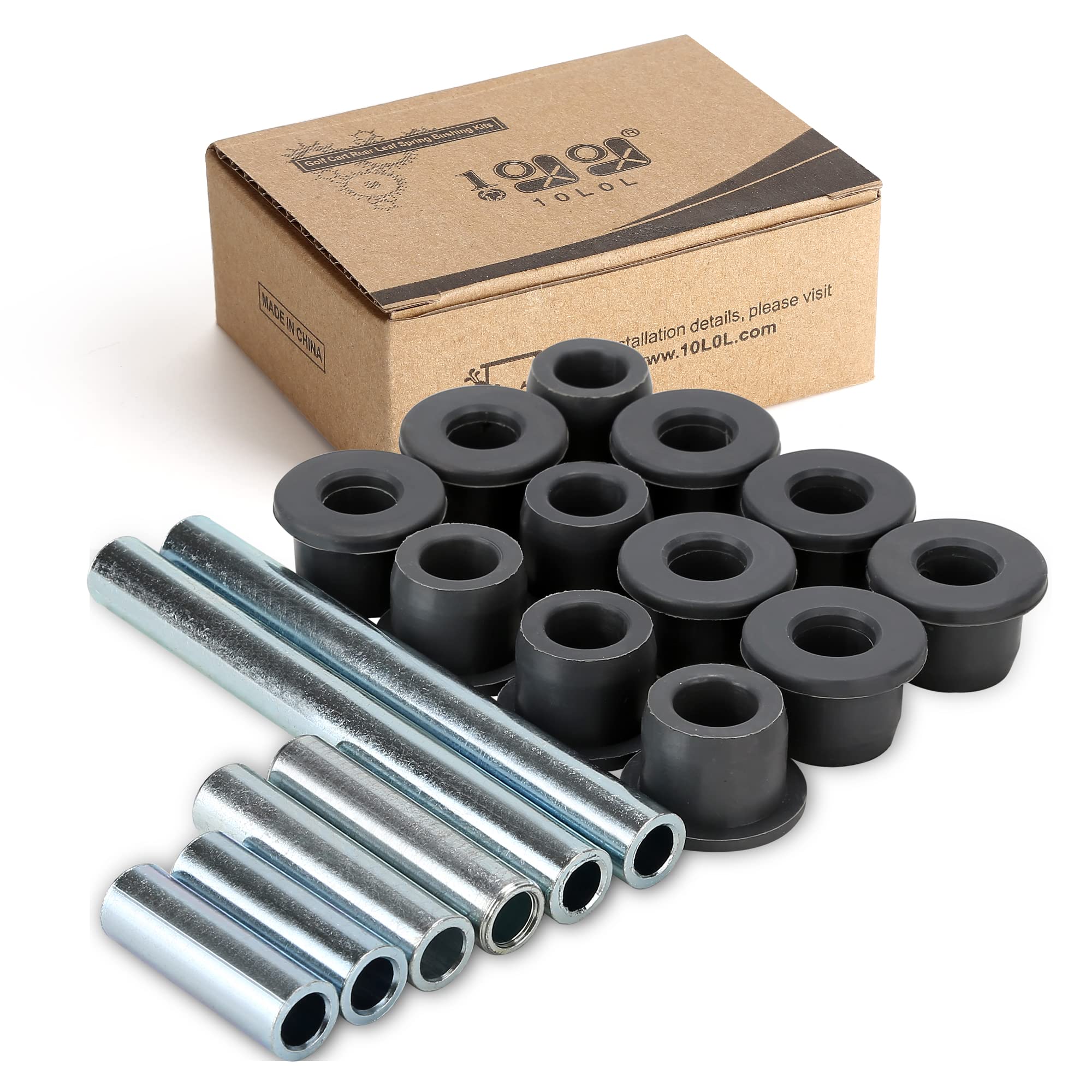 10L0L Front Spring A-Arm Bushing Sleeves Kit For Club Car Precedent 2004-Up Golf Cart, Replace Oem 102289901 1029562-01 1022874011 102288101 102287701 1102287601
