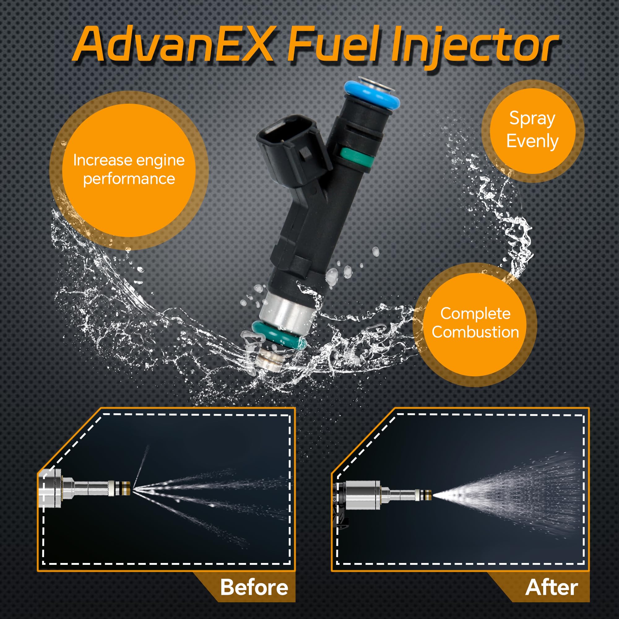 AdvanEX Fuel Injector 4 Holes Compatible with Chrysler Town & Country 3.3L 3.8L 2008-2010; Dodge Grand Caravan 3.3L 3.8L 2008-20