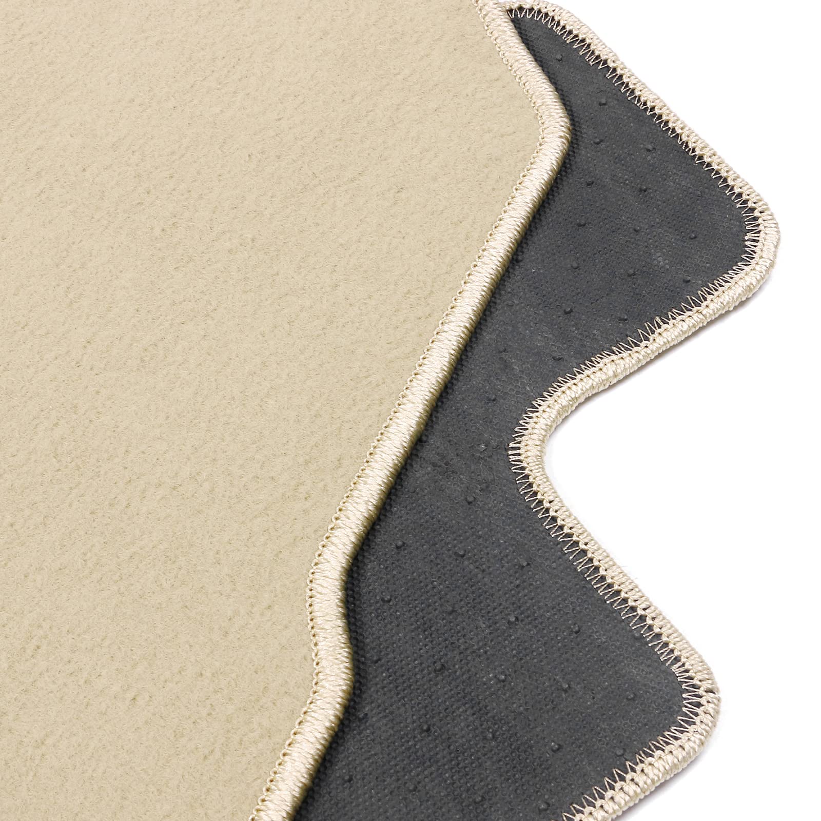 IKON MOTORSPORTS, Floor Mats Compatible with 2010-2017 Chevrolet Equinox, Factory Fitment Beige Nylon Front & Rear Car Floor Mat