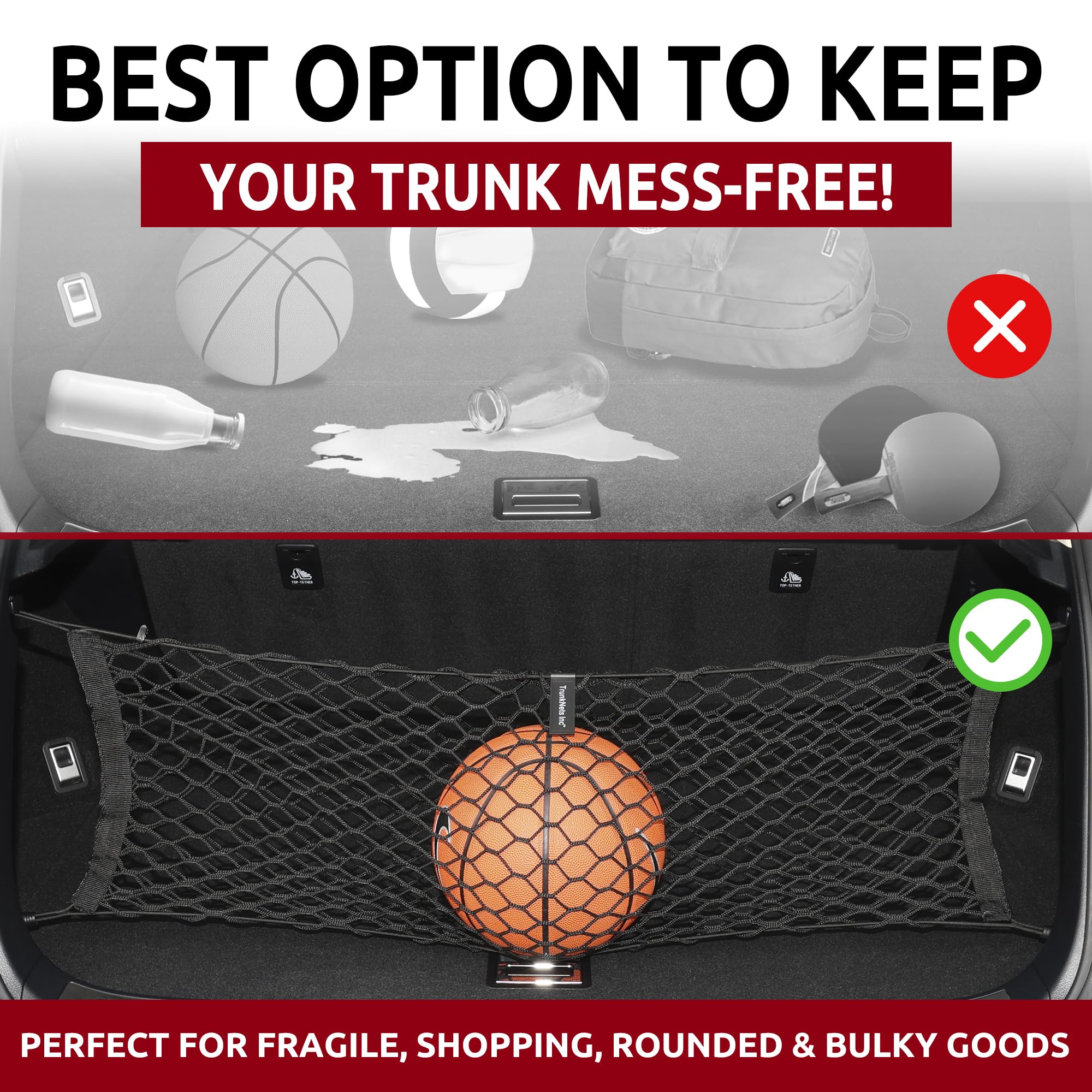 Envelope Style Automotive Elastic Trunk Mesh Cargo Net For Lexus Nx 2015-2024 - Premium Trunk Organizer And Storage - Luggage Ne